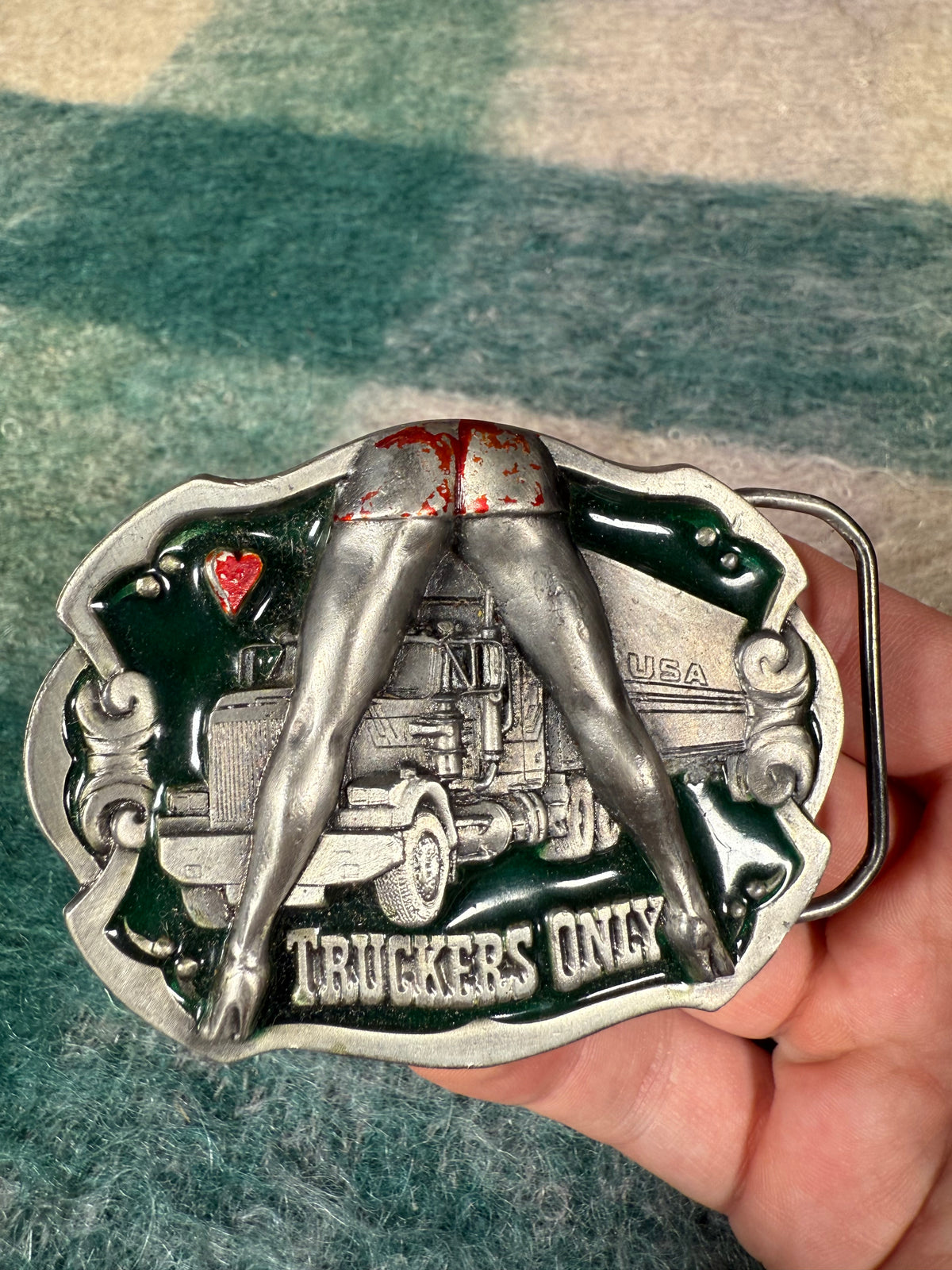 Vintage Truckers Only Belt Buckle