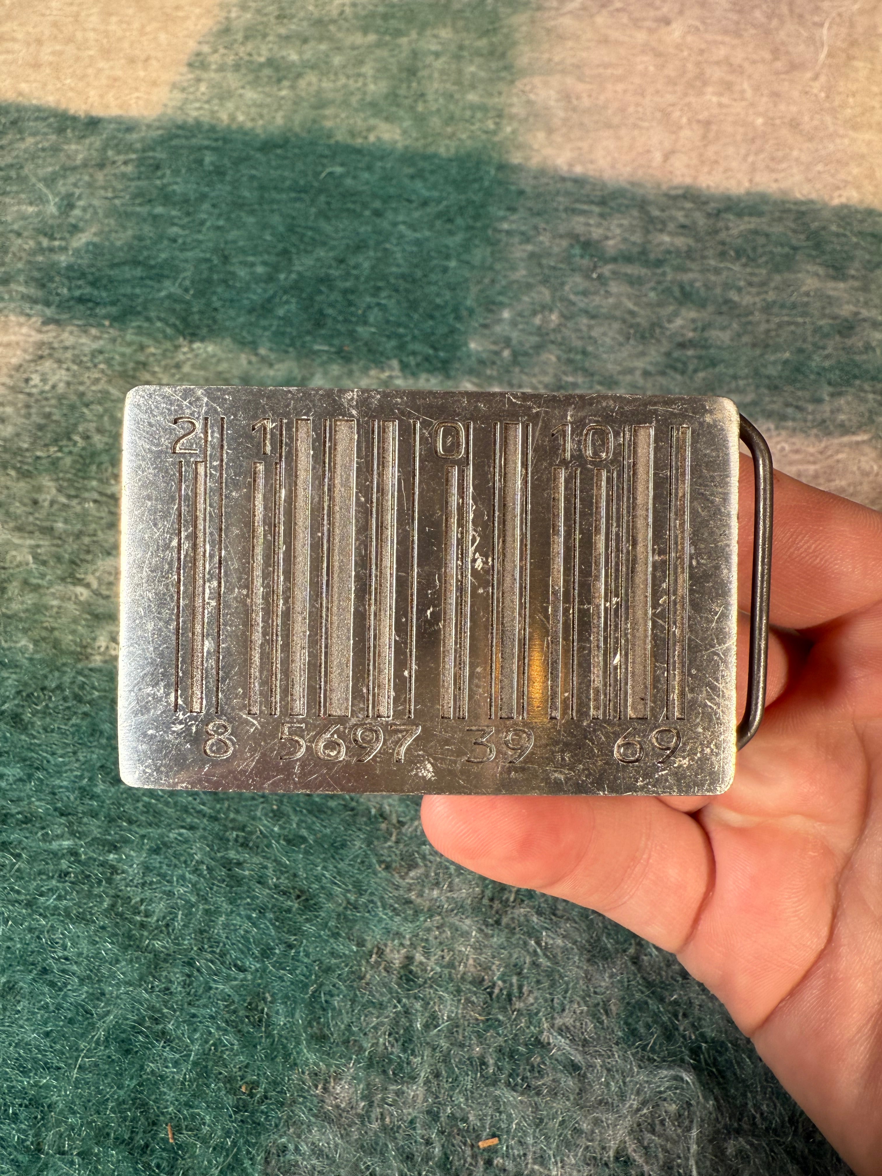 Vintage 2005 Barcode Belt Buckle