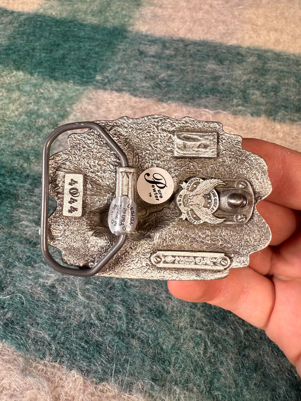 Vintage Whale Green Belt Buckle