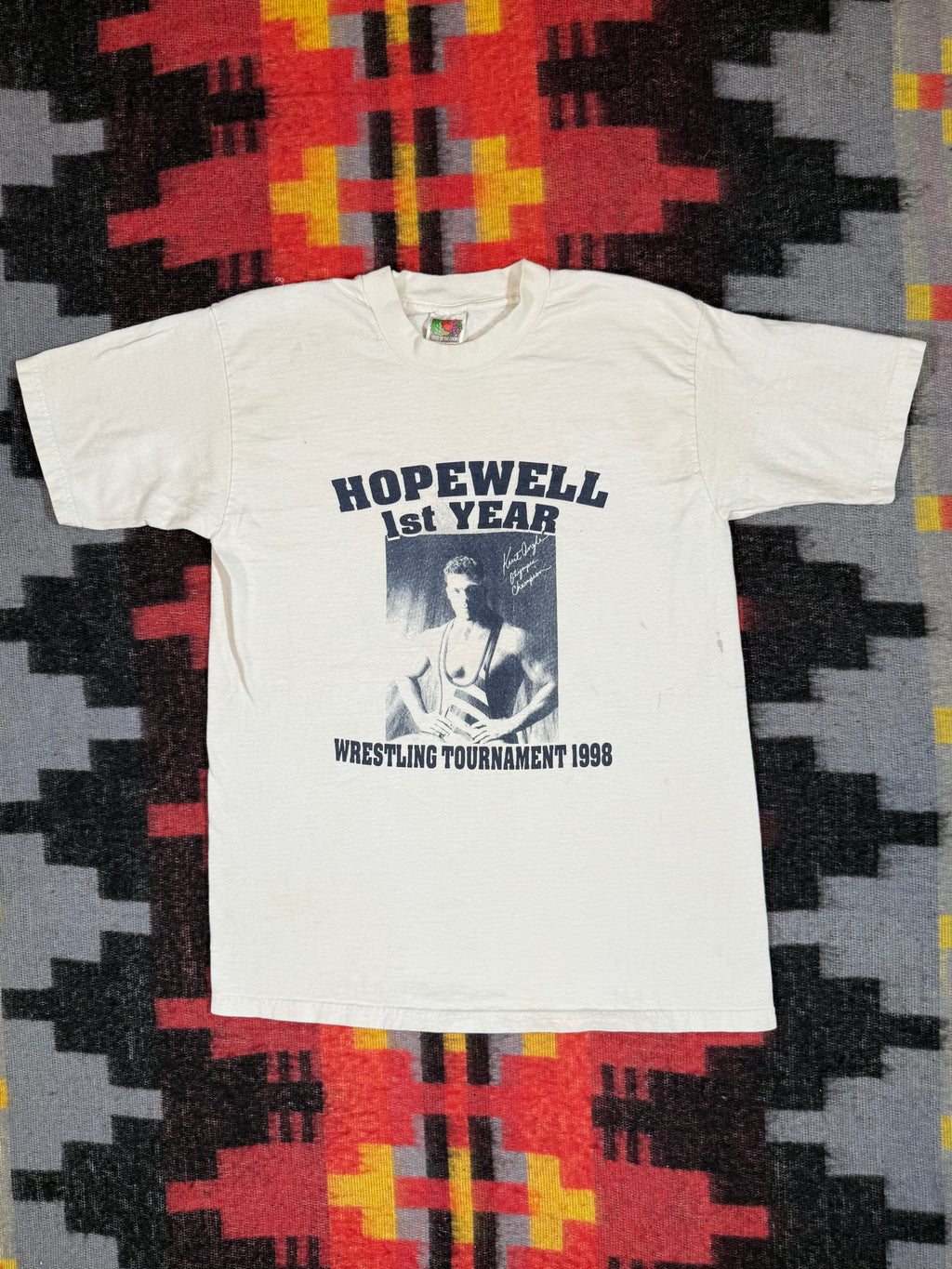 Vintage 1998 Kurt Angle Wrestling Tournament Shirt (M)