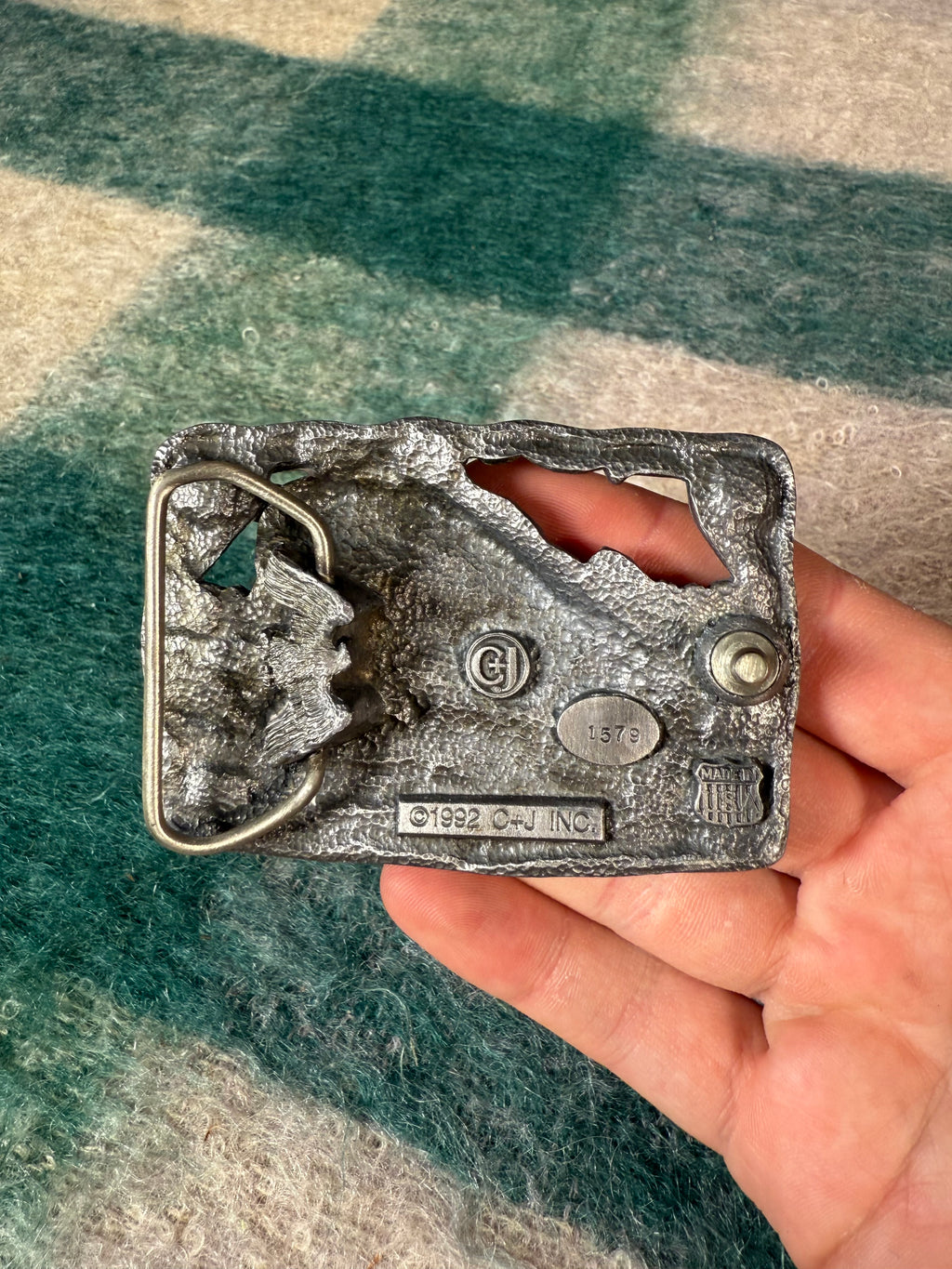 Vintage Bald Eagle In The Mountains Belt Buckle
