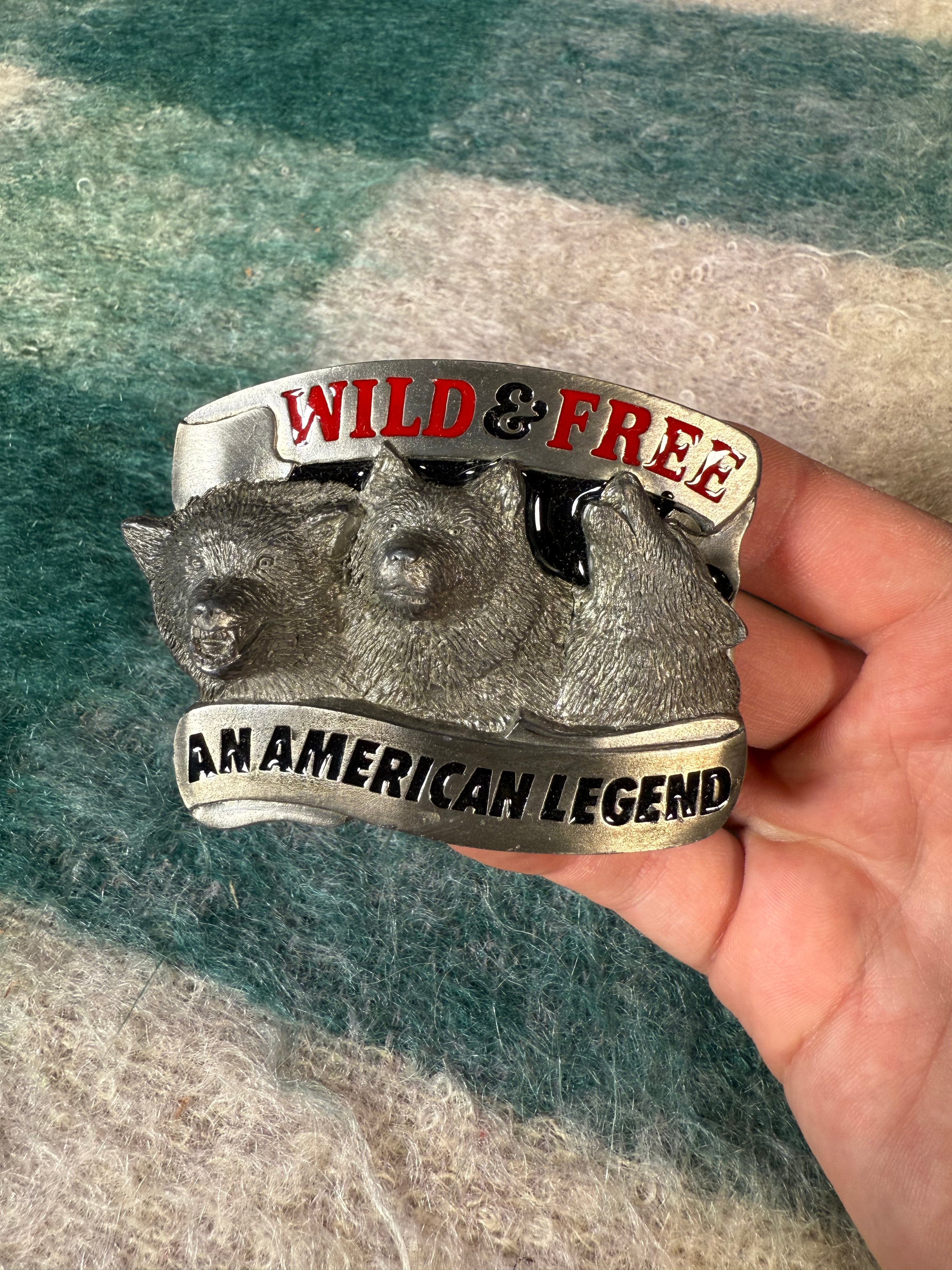 Vintage Wolves Wild & Free Belt Buckle