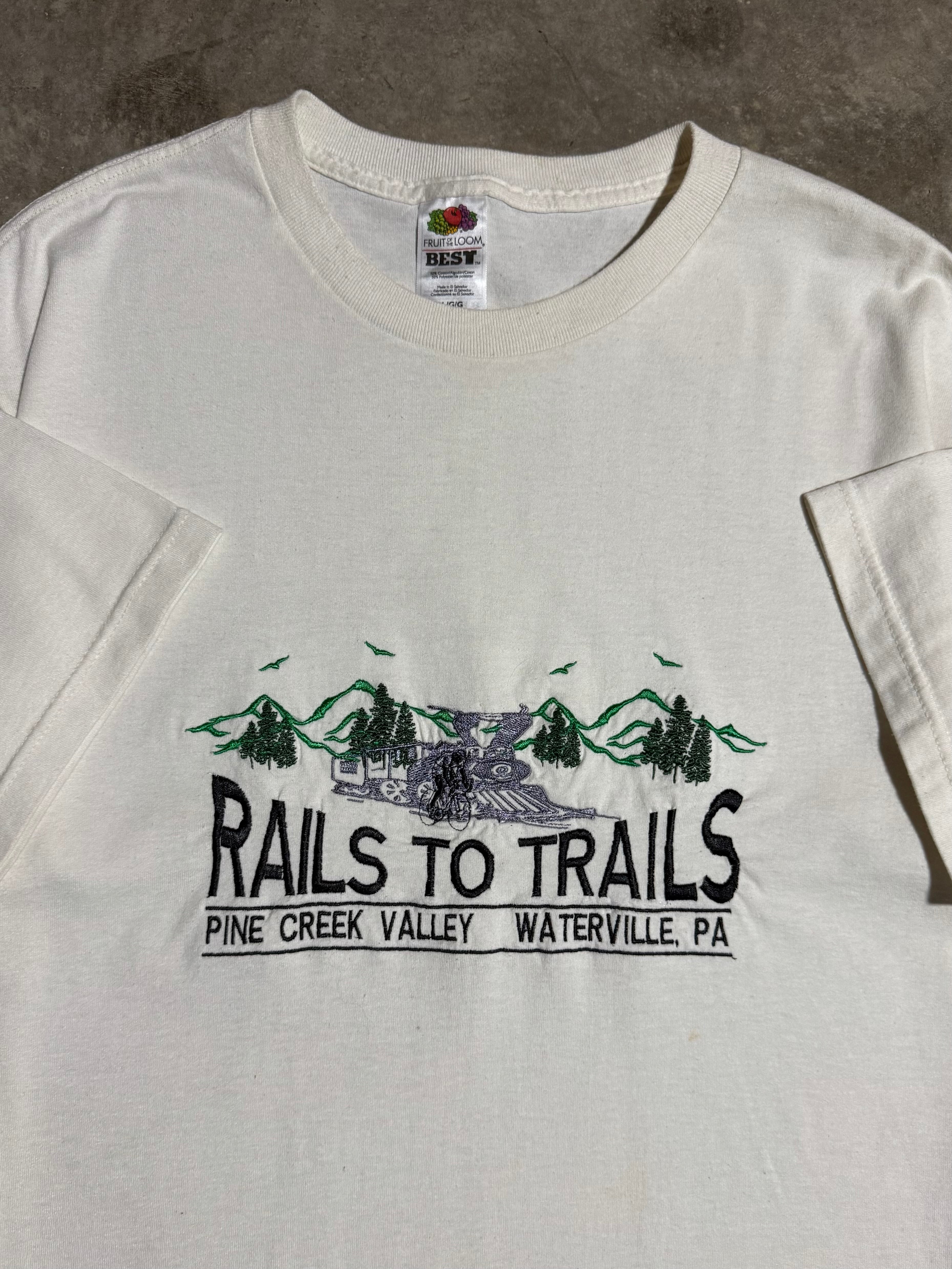 Vintage Rails to Trails Embroidered Tee (L)