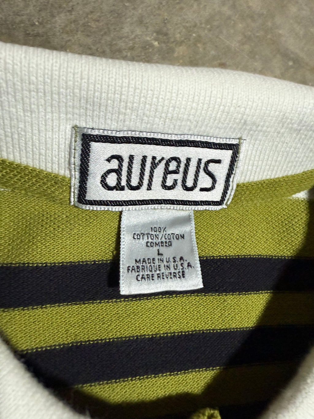 Vintage Aureus Striped Golf Polo (L)