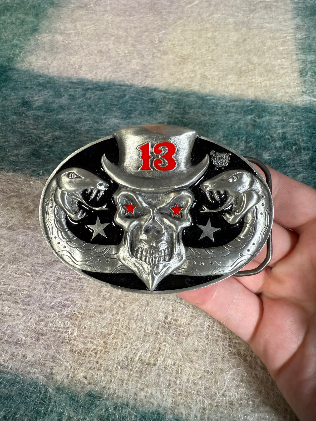 Vintage Skull and Snakes 13 Vince Ray Belt Buckle