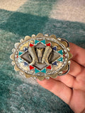 Vintage Gold Cowboy Boots Western Belt Buckle