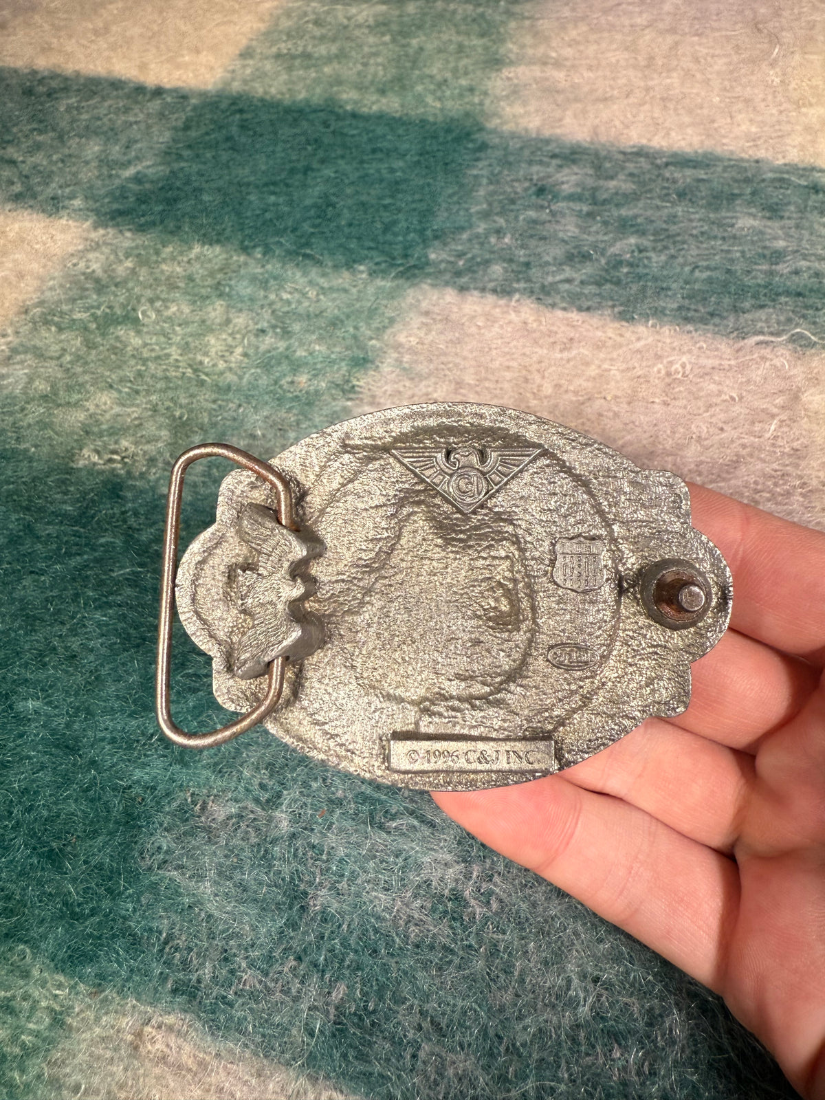 Vintage 1996 Wolf Belt Buckle