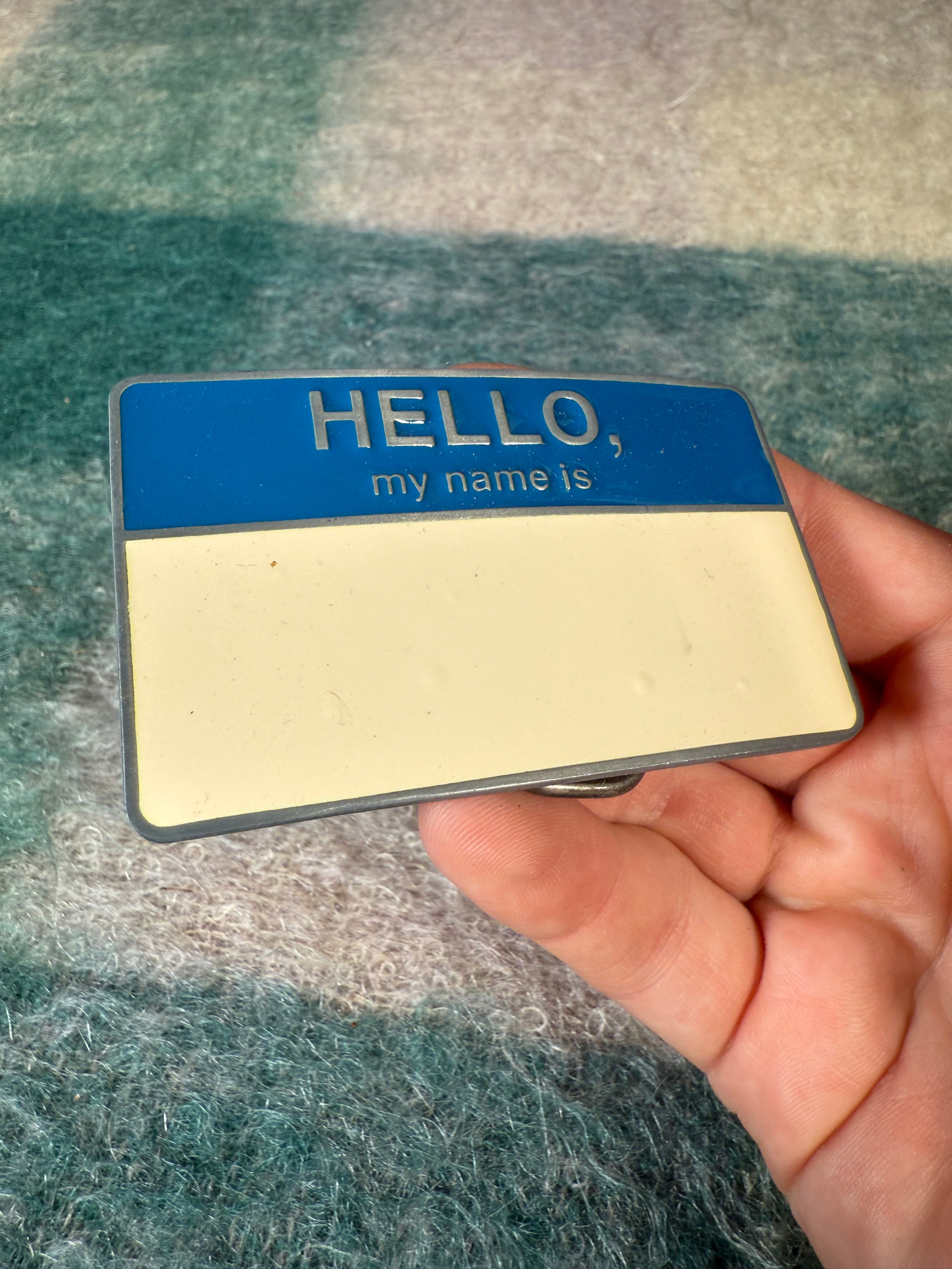 2000s Name Tag Belt Buckle
