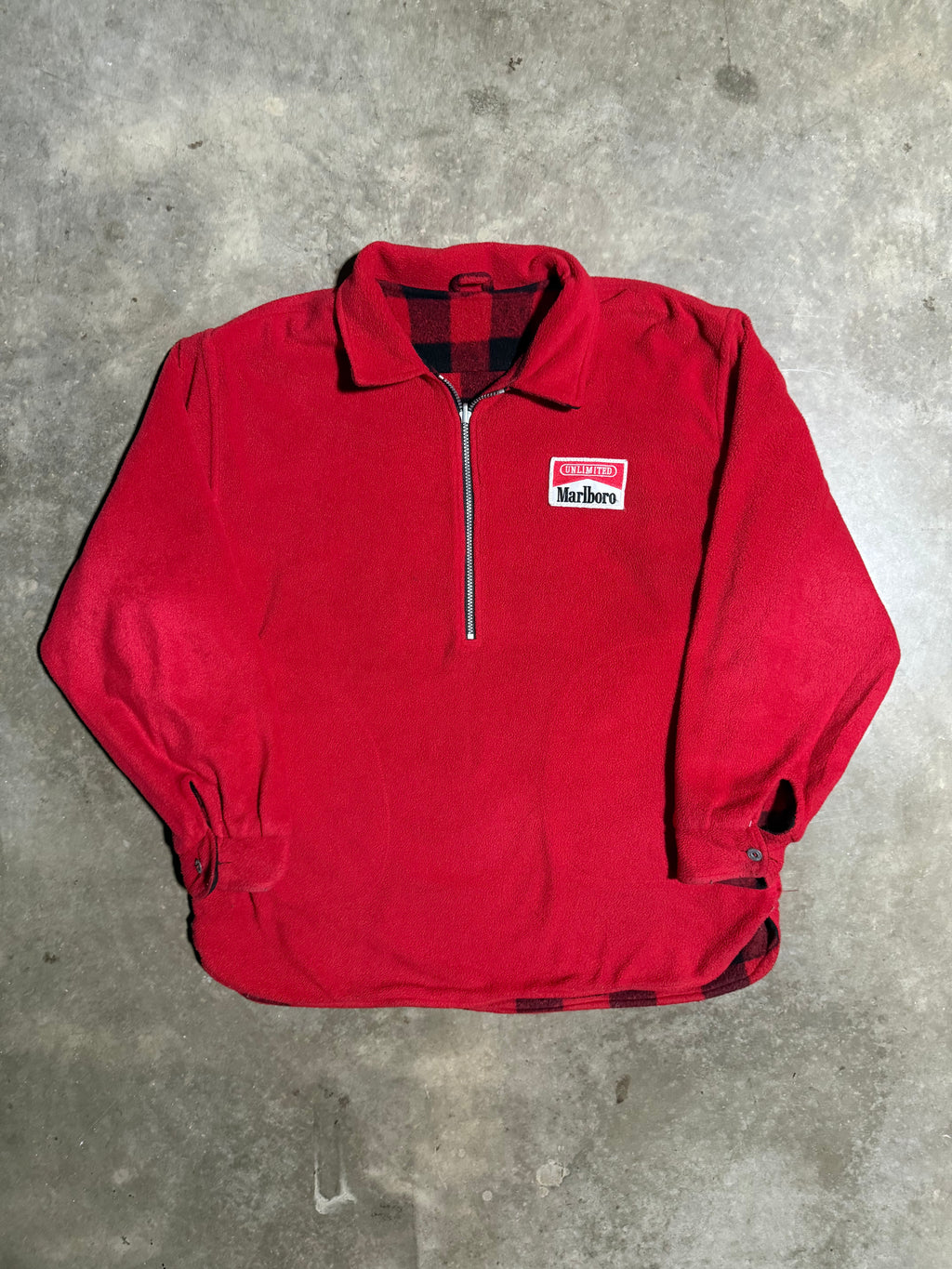 Vintage Reversible Marlboro Fleece Pullover (L)