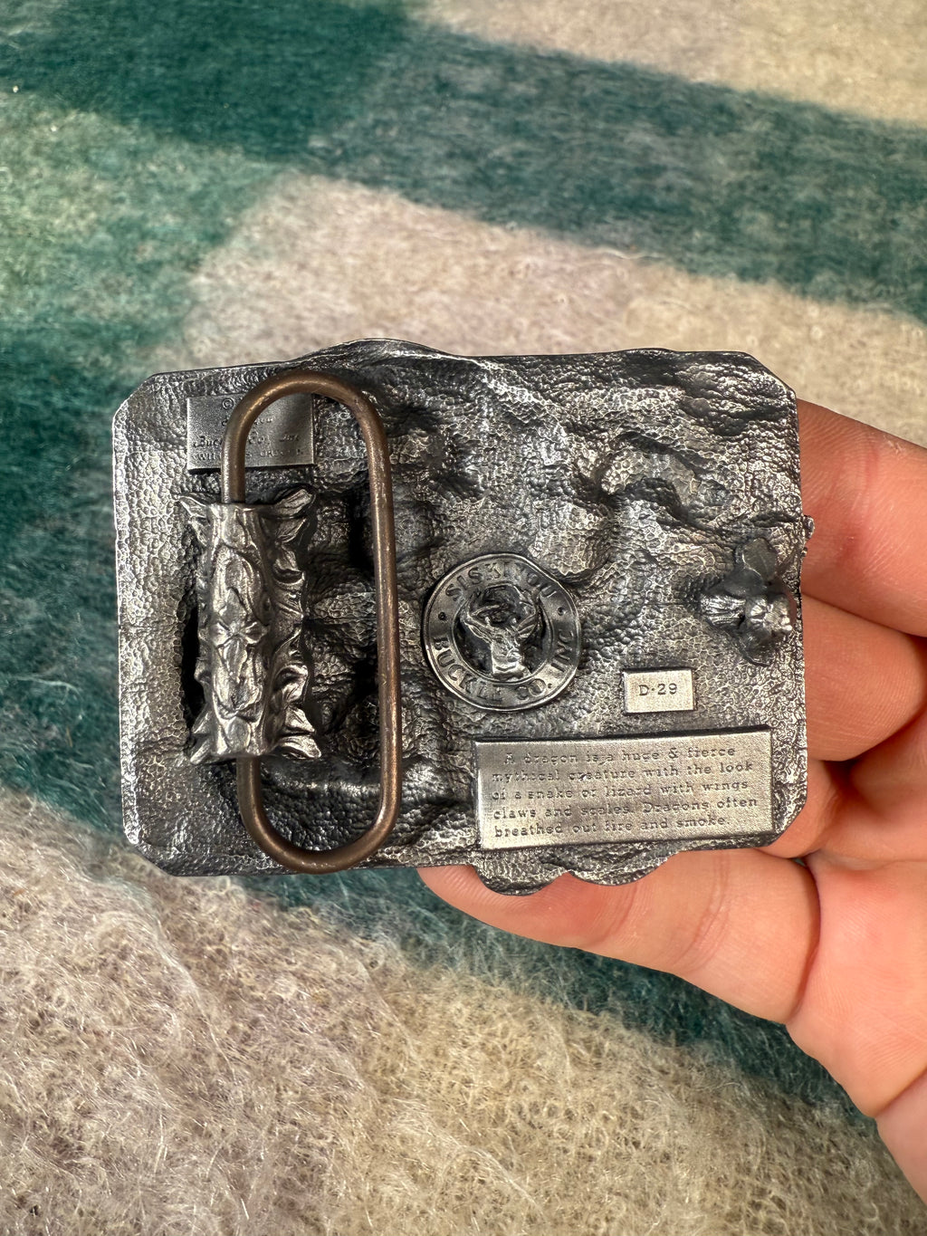 Vintage Green Dragon Belt Buckle