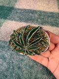 Vintage Sparkly Weed Leaf Belt Buckle