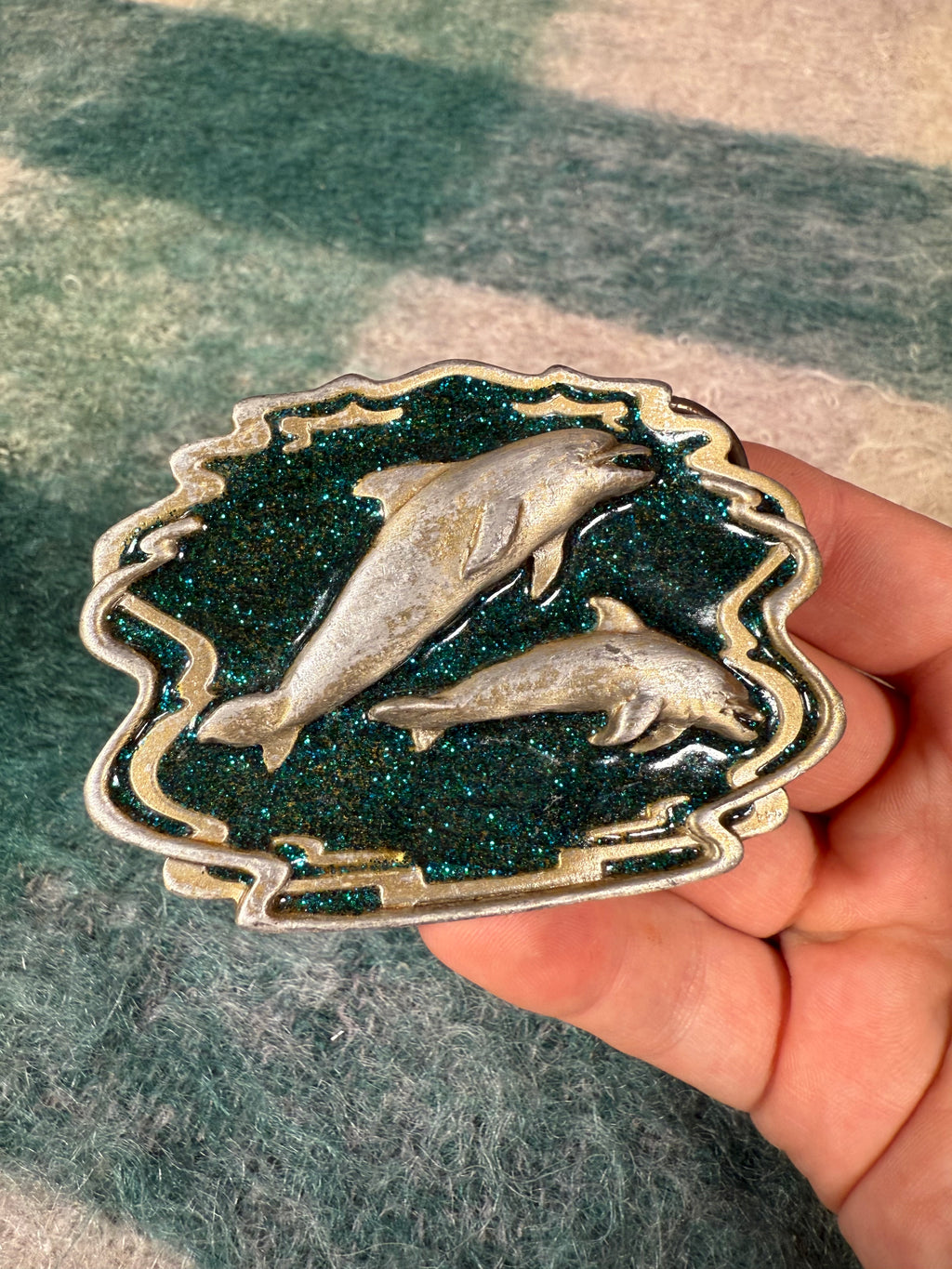 Vintage Dolphins Belt Buckle