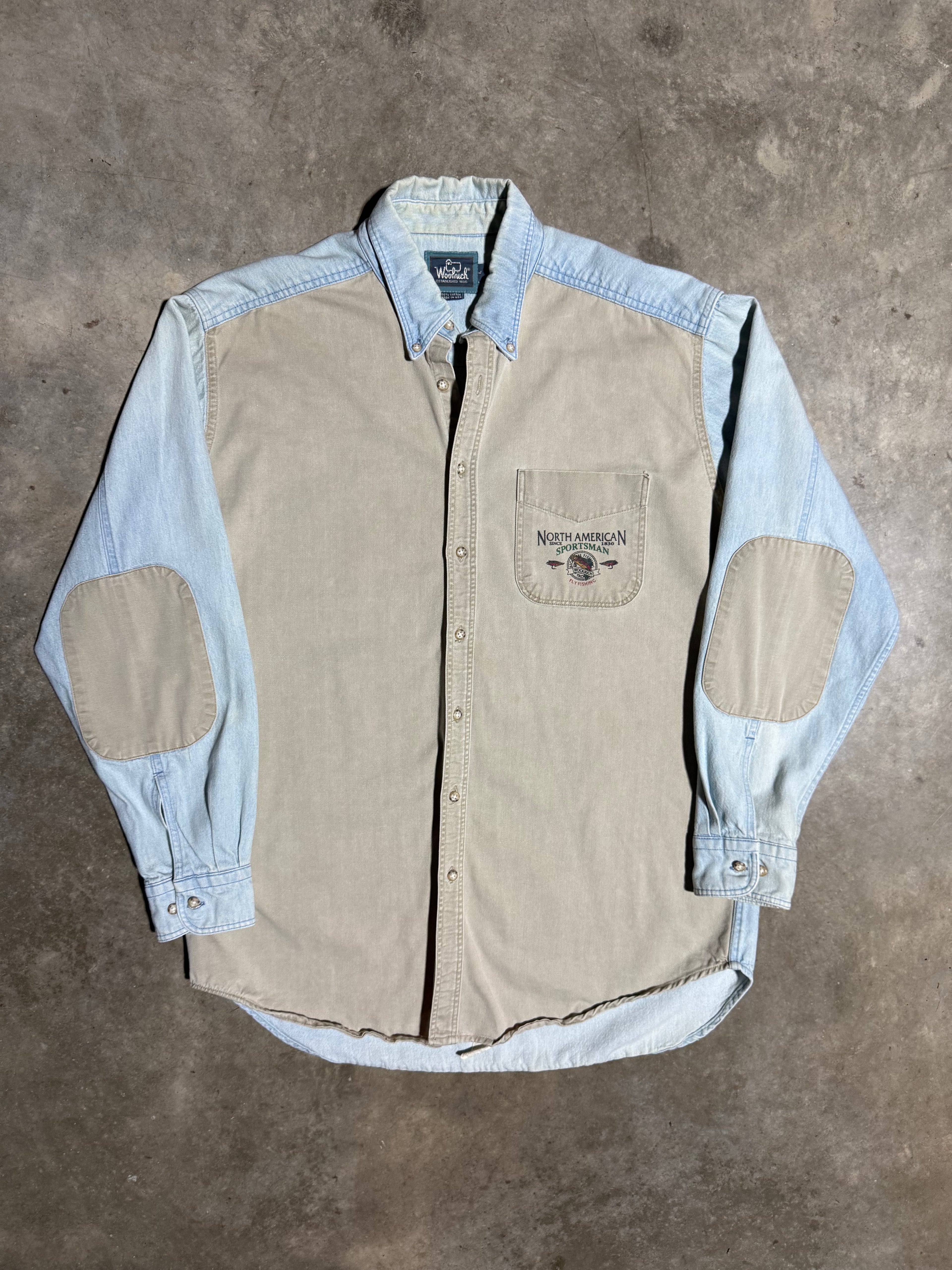 Vintage Woolrich Sportsman Denim Buttondown Shirt (L)
