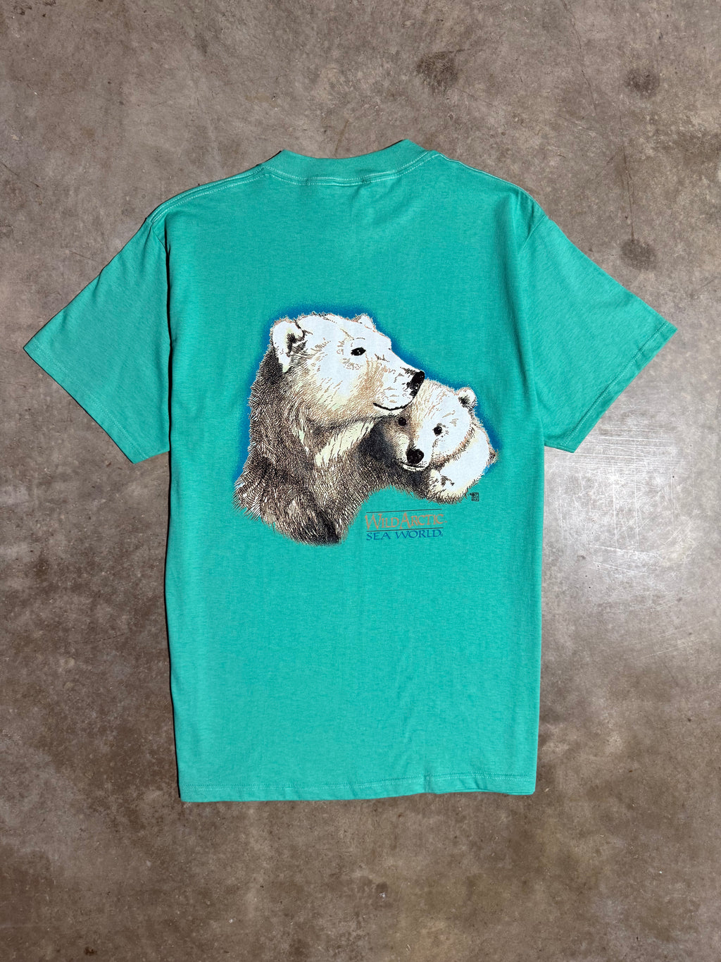 Vintage 90s Sea World Polar Bear Double Sided Shirt (L)