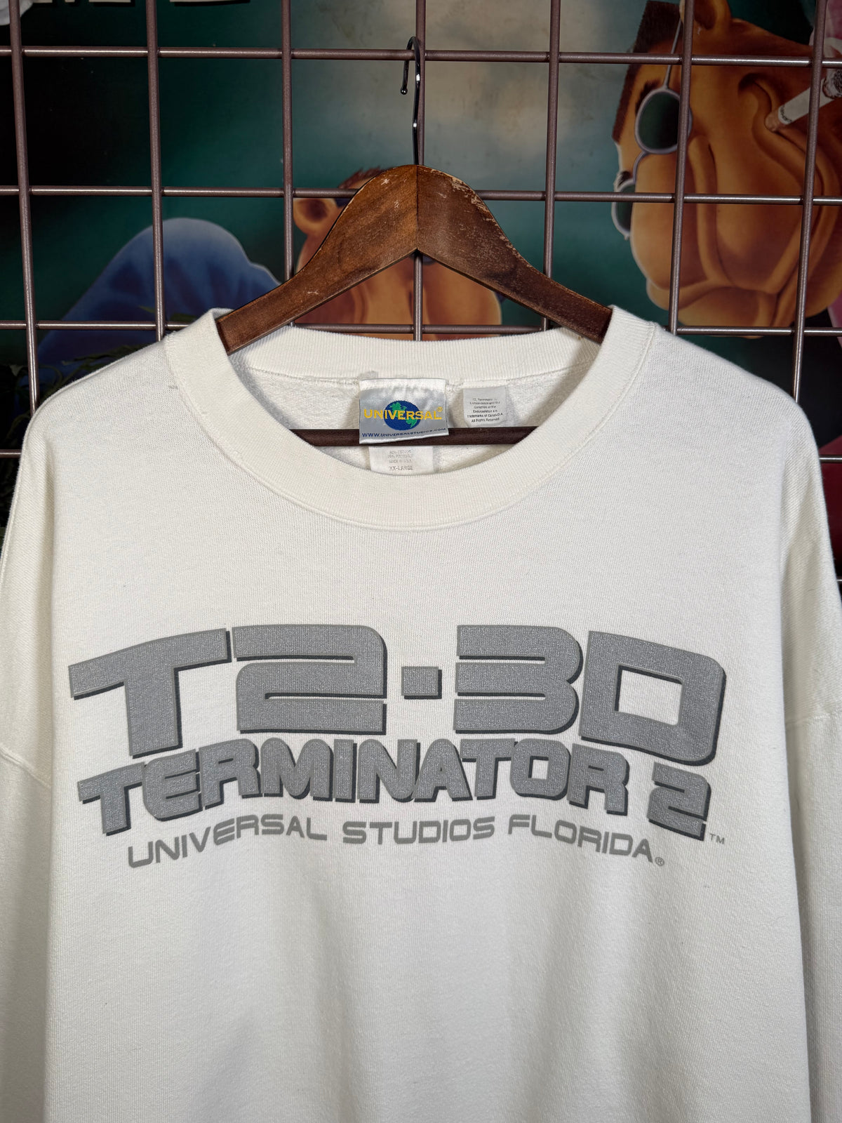 Vintage Universal Studios Terminator 2 3D Ride Crewneck (2XL)