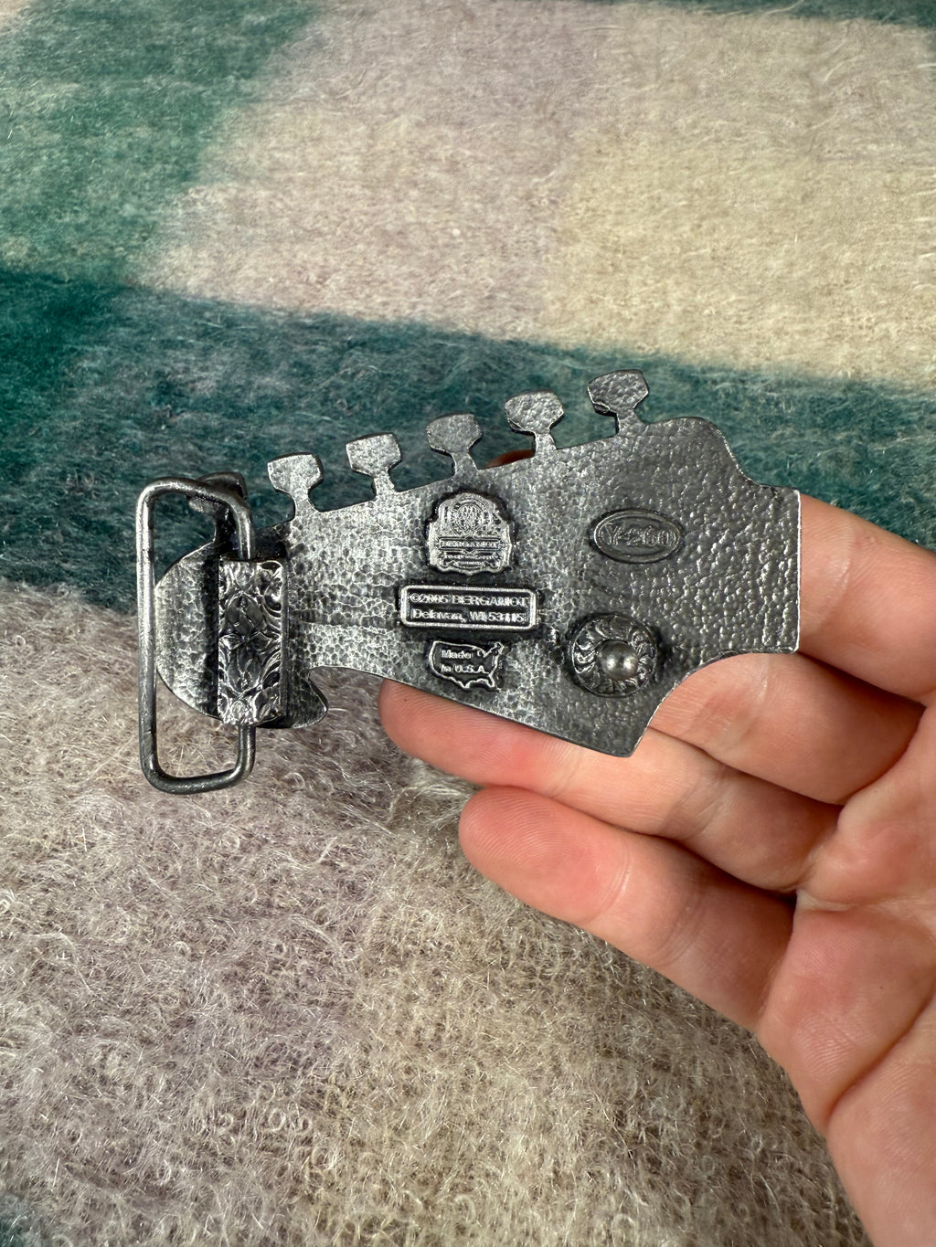 Vintage Guitar Head Belt Buckle