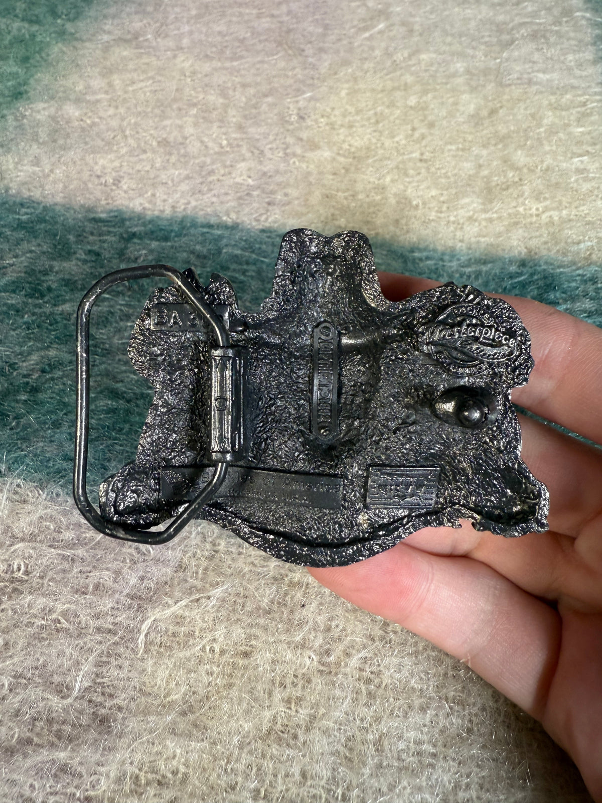 Vintage Bad to the Bone Flaming Skeleton Motorcycle Belt Buckle
