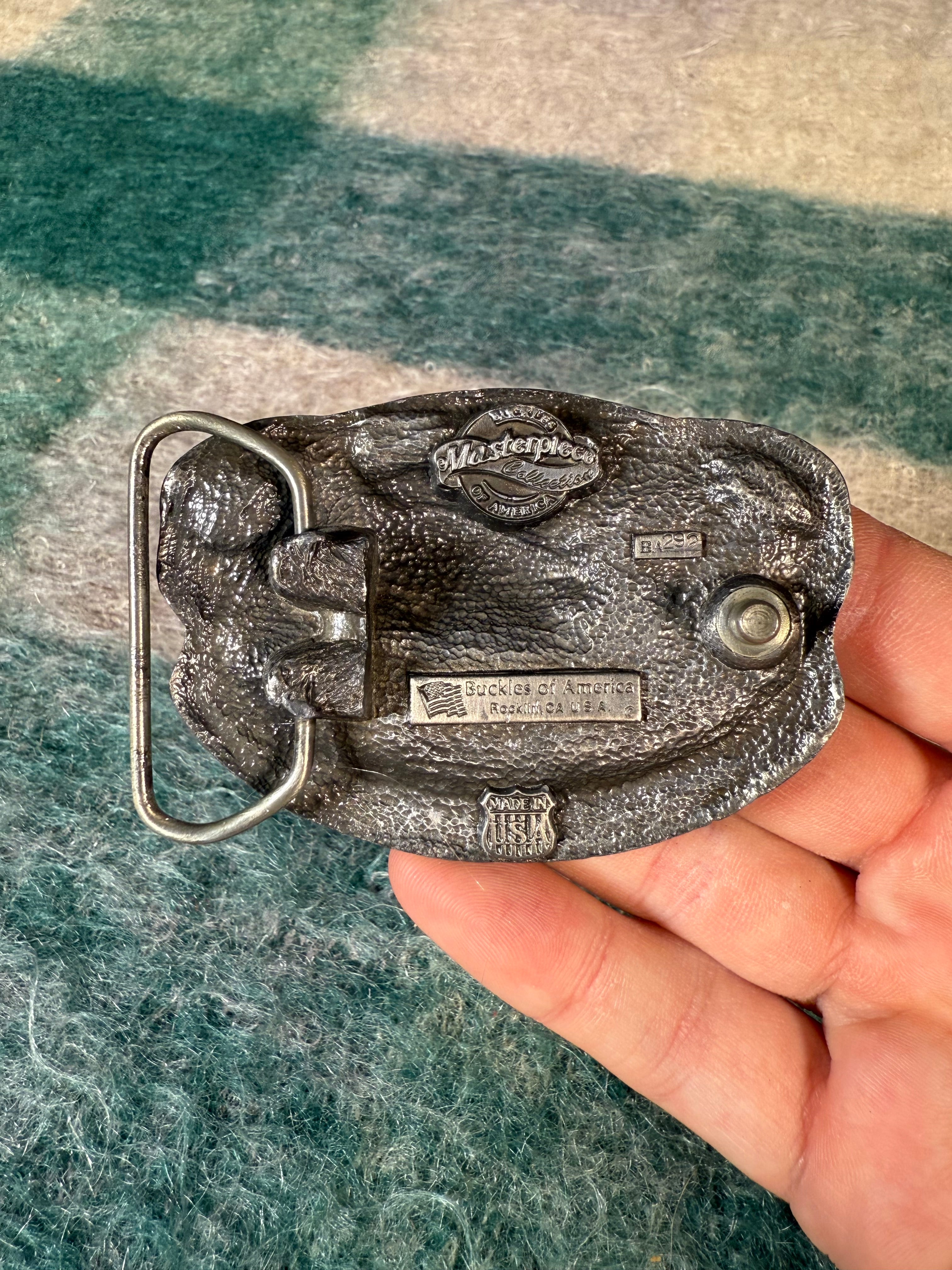 Vintage Id Rather Be Fly Fishing Belt Buckle