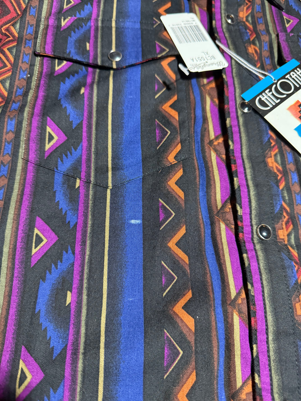 Vintage Wrangler Checotah Pattern Western Shirt (Youth XL)