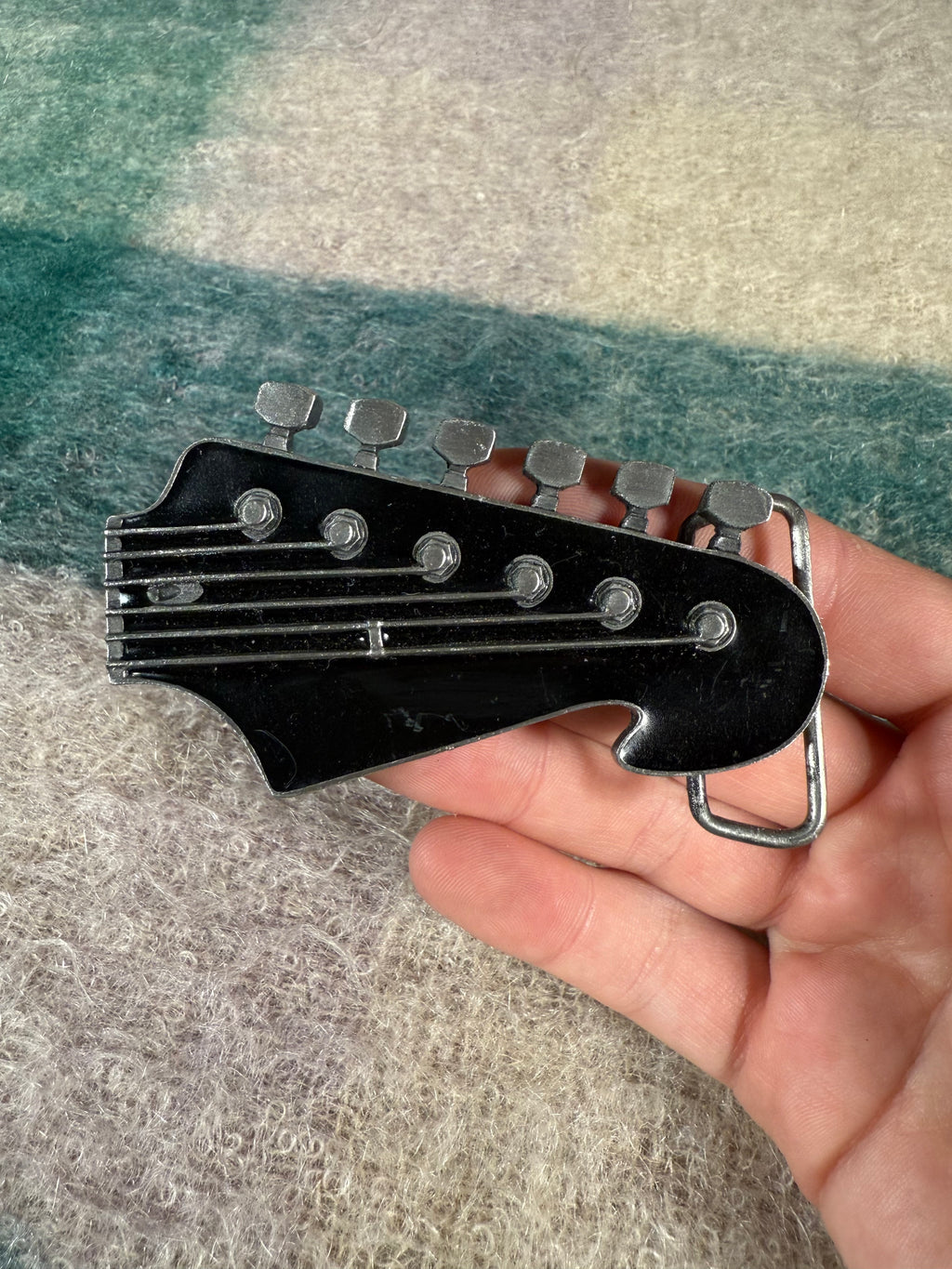 Vintage Guitar Head Belt Buckle