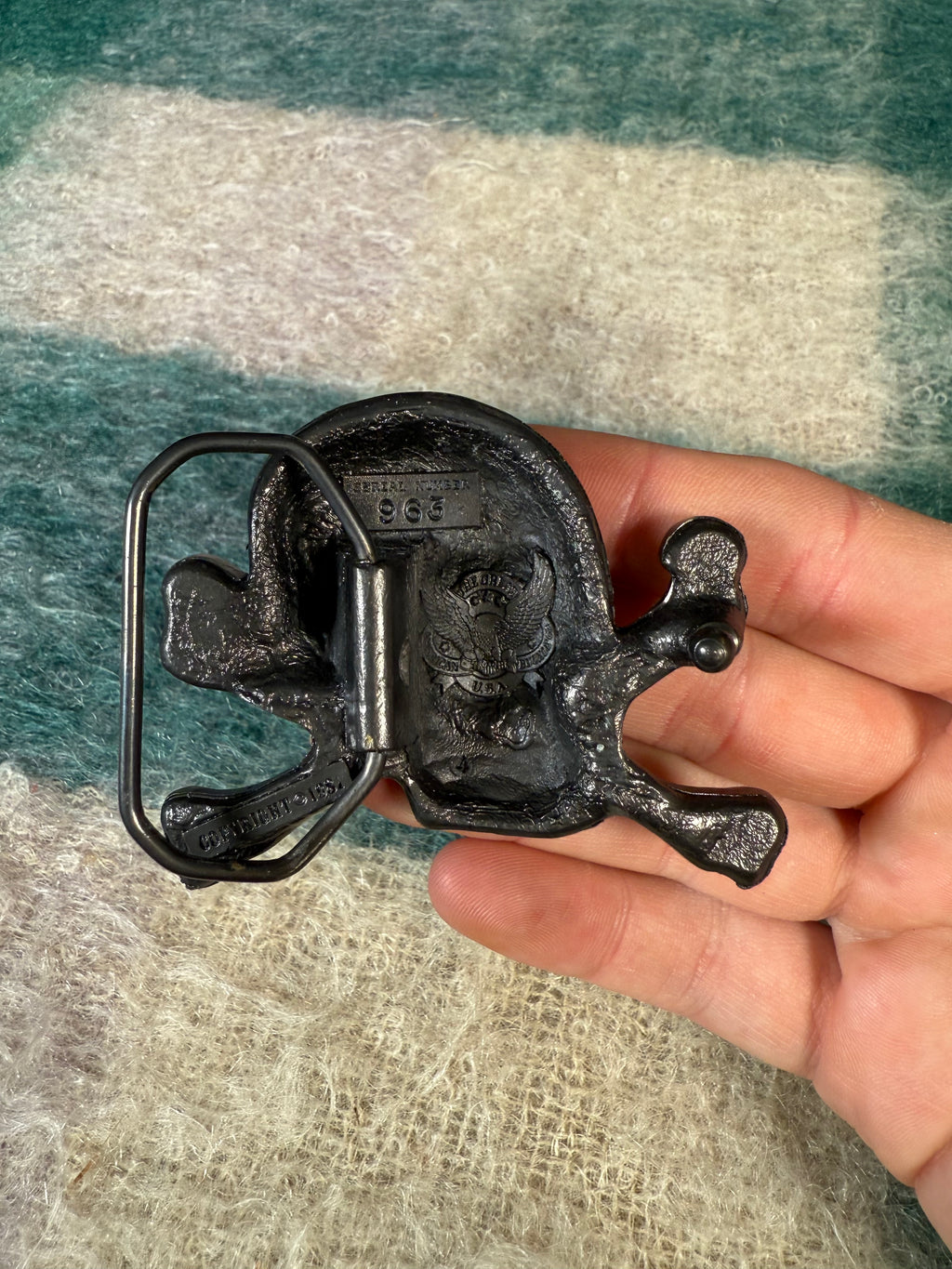 Vintage Skull and Cross Bones Belt Buckle