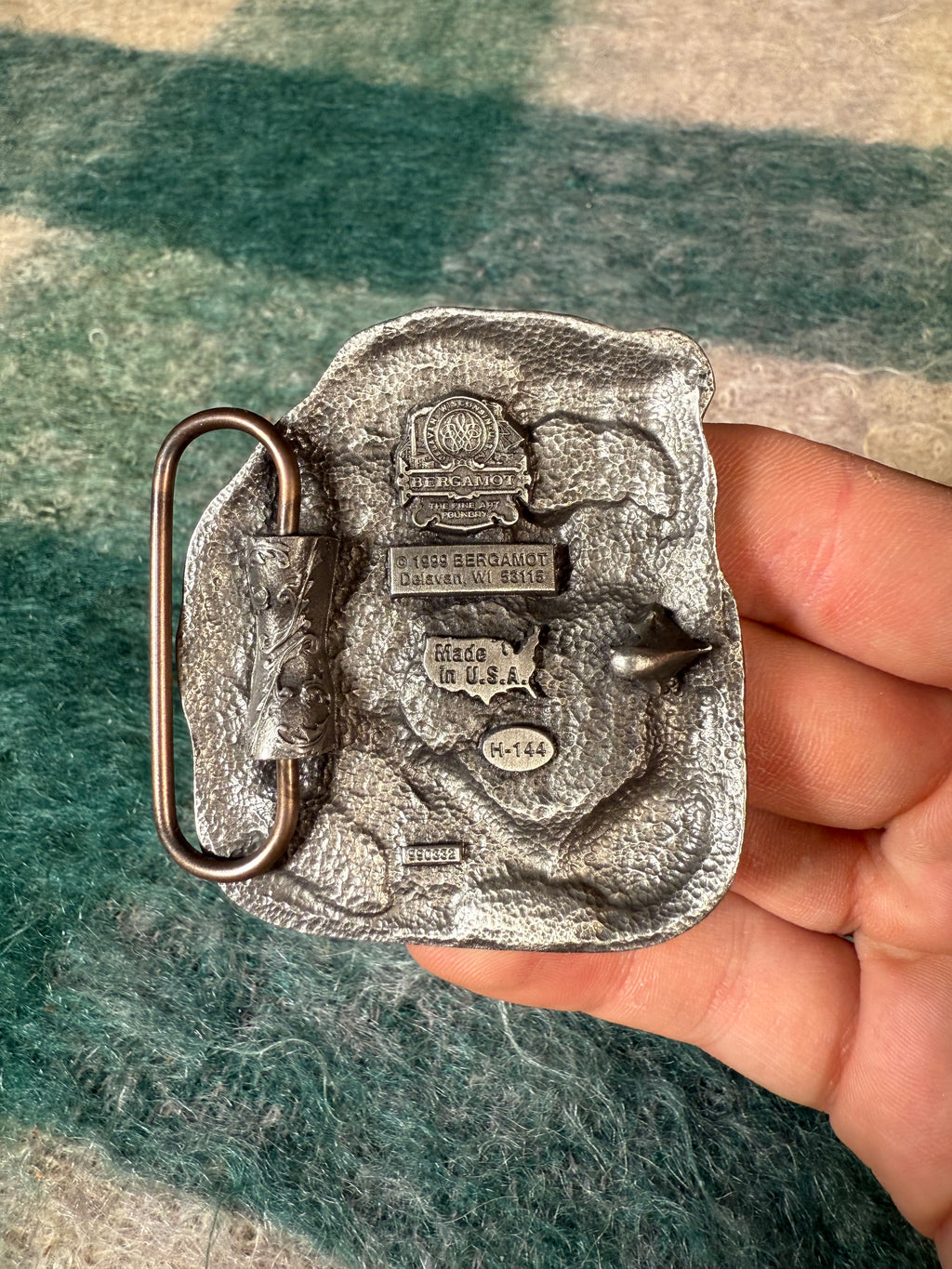 Vintage Bear With Fish Belt Buckle