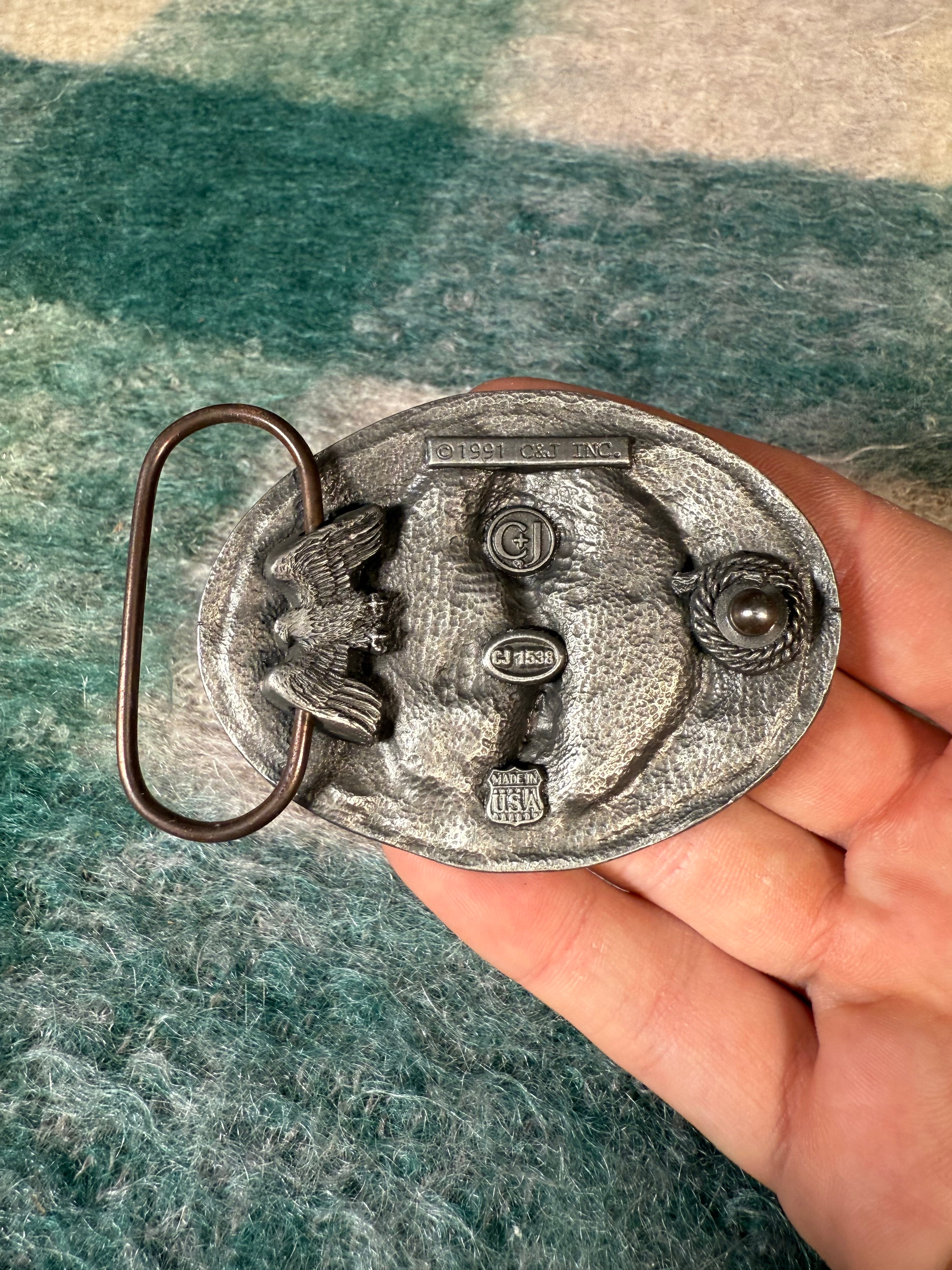 Vintage Howling Wolf Western Belt Buckle