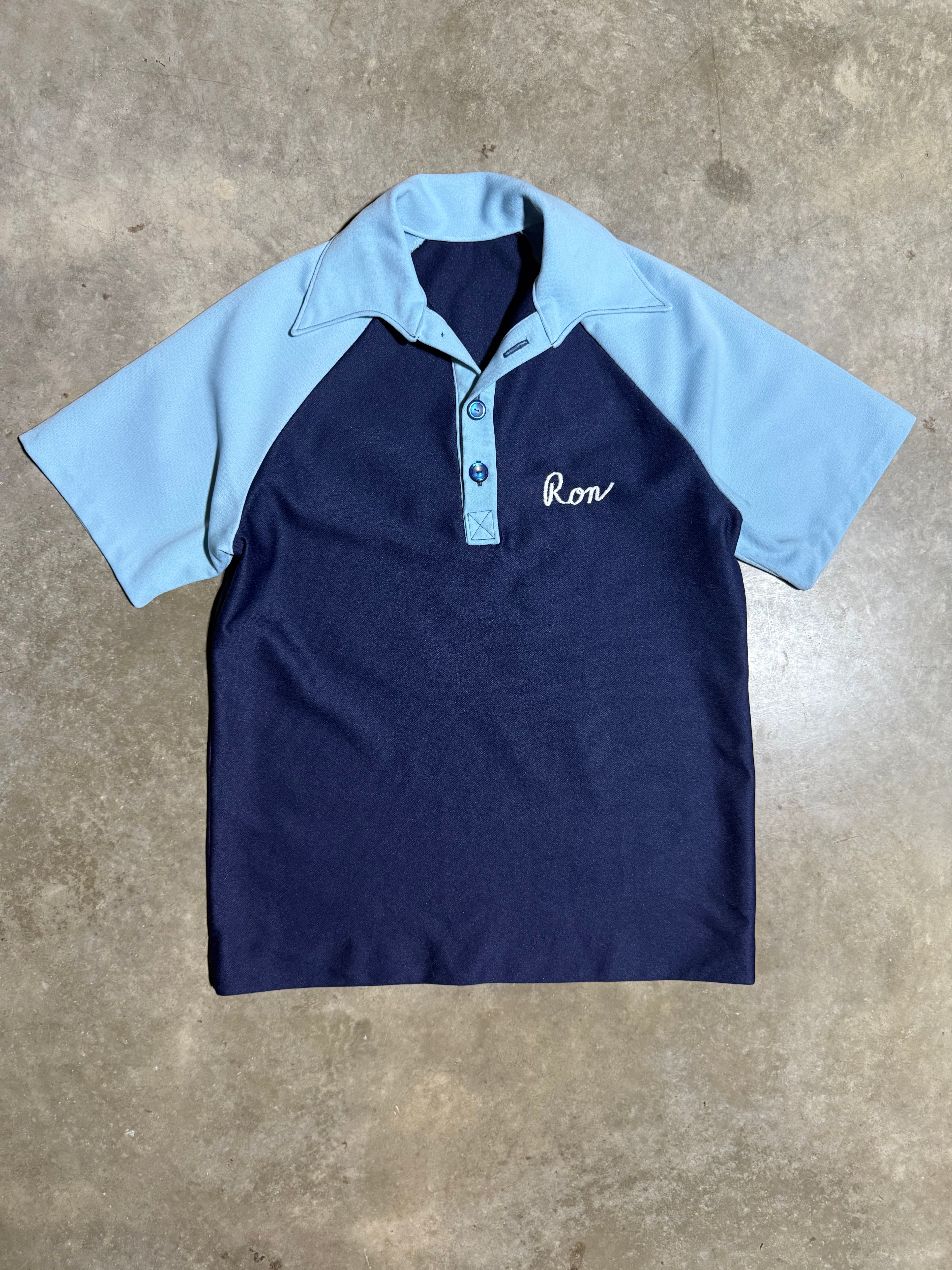 Vintage 70s Ron Roberts Chainstitched Bowling Shirt (M)