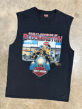 Bloomington Harley Davidson Double Sided Skeleton Cutoff Shirt (L)