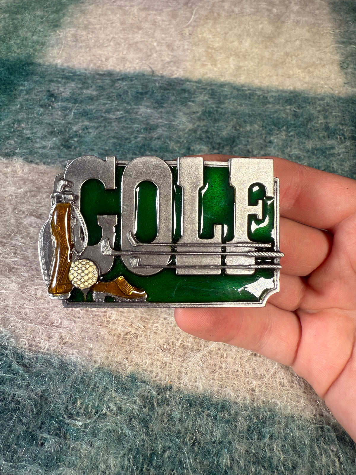 Vintage Golf Multicolor Belt Buckle