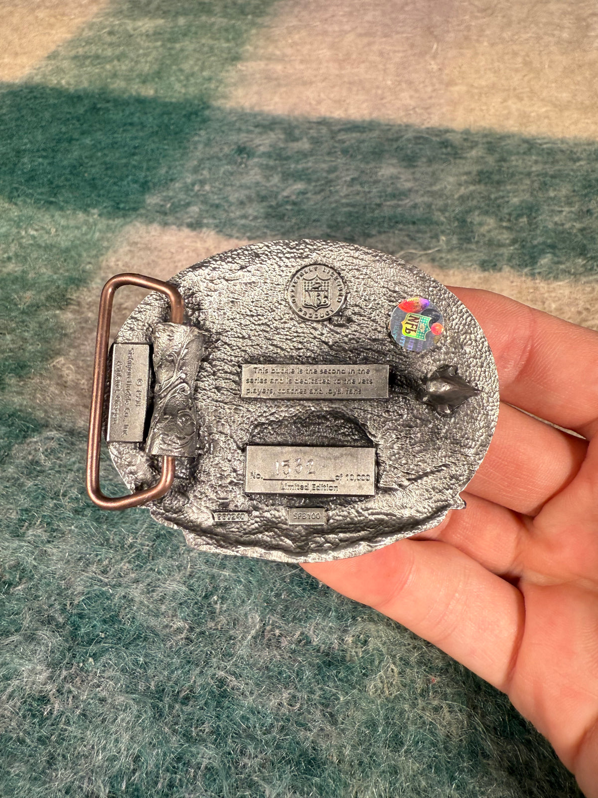 Vintage New York Jets Helmet Belt Buckle