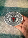 2000s Cross and Horse Shoe Western Belt Buckle