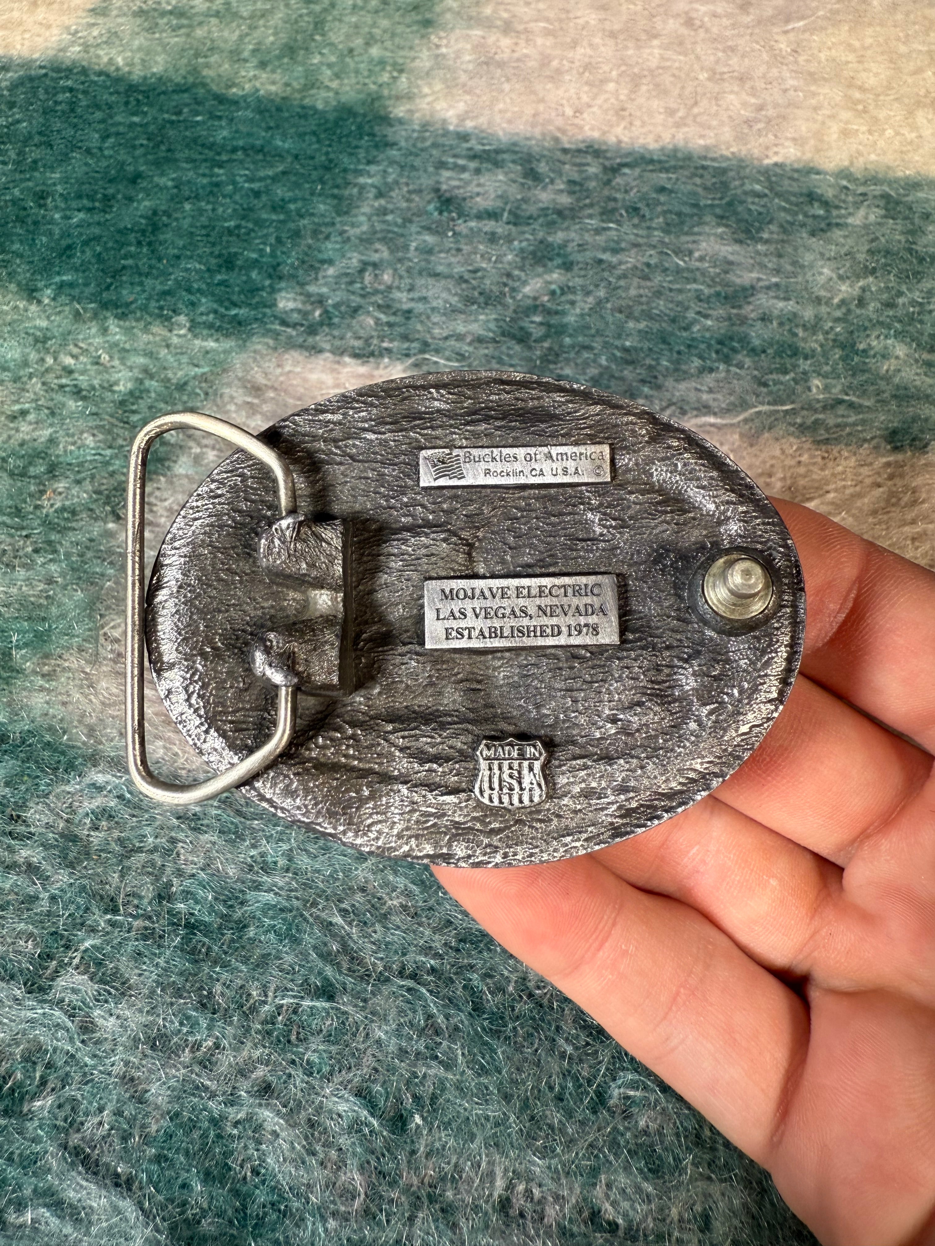 Vintage Mojave Electric Desert Belt Buckle