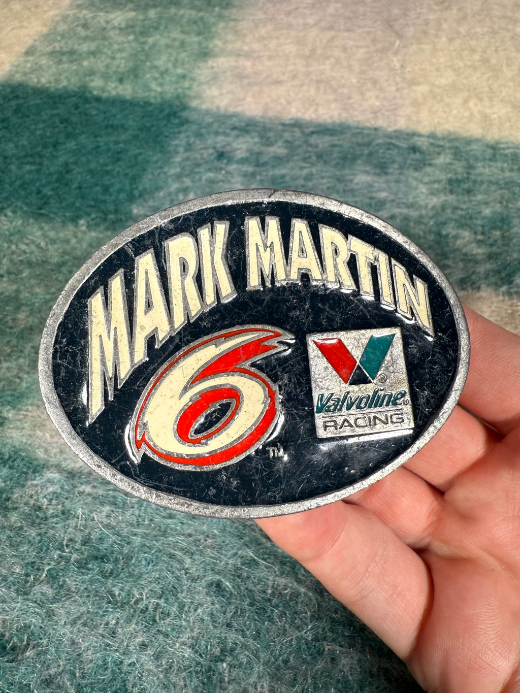 Vintage Mark Martin Valvoline Nascar Belt Buckle