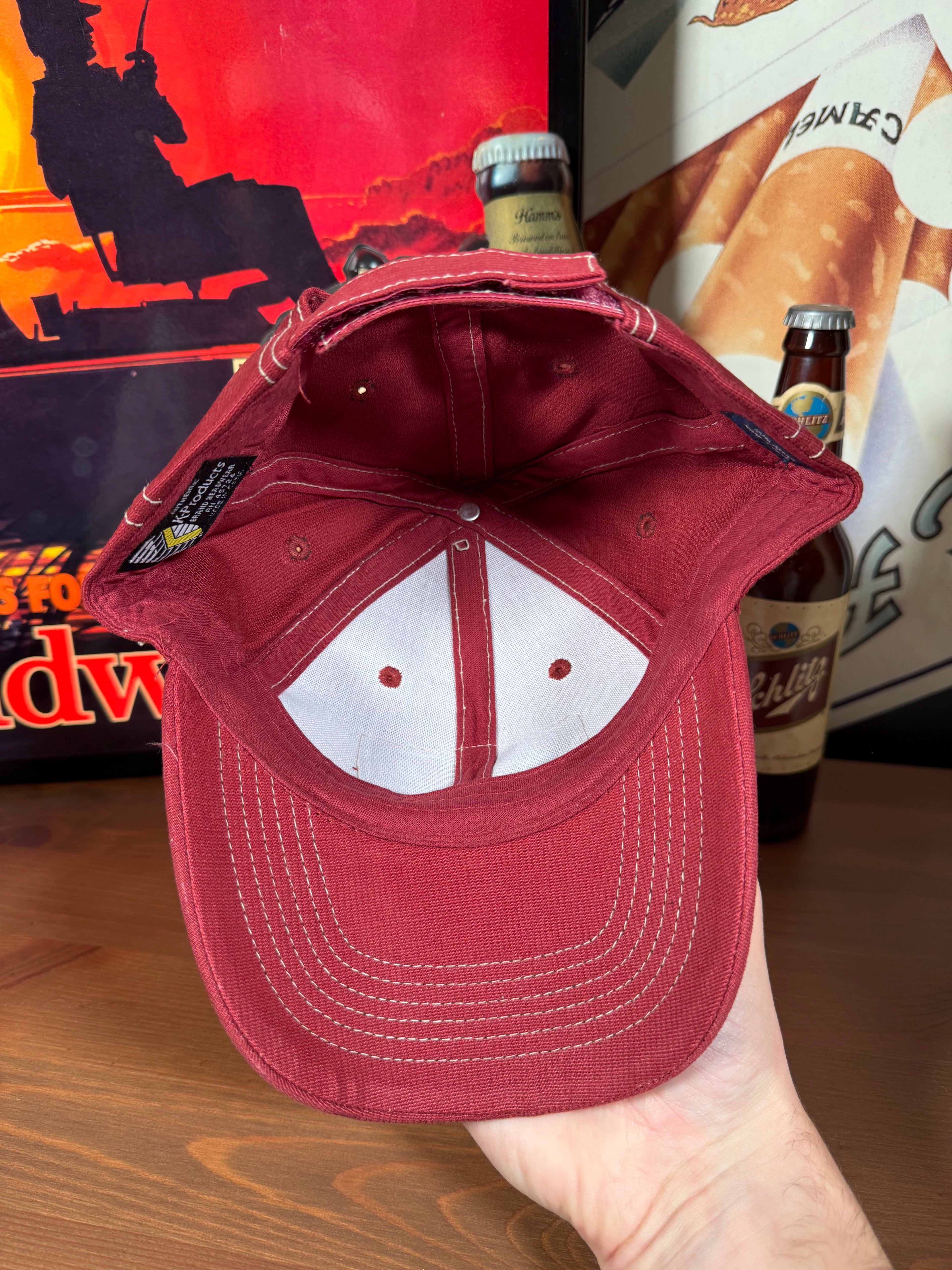 Vintage Y2K Crows Hybrids Red K Products Hat