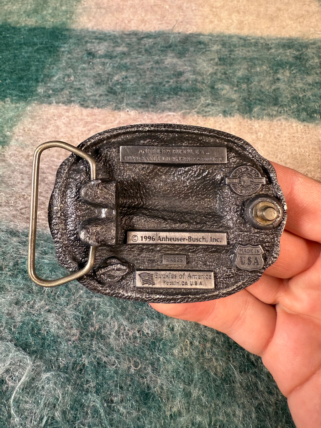 Vintage Budweiser Frog “This Buds For You” Belt Buckle