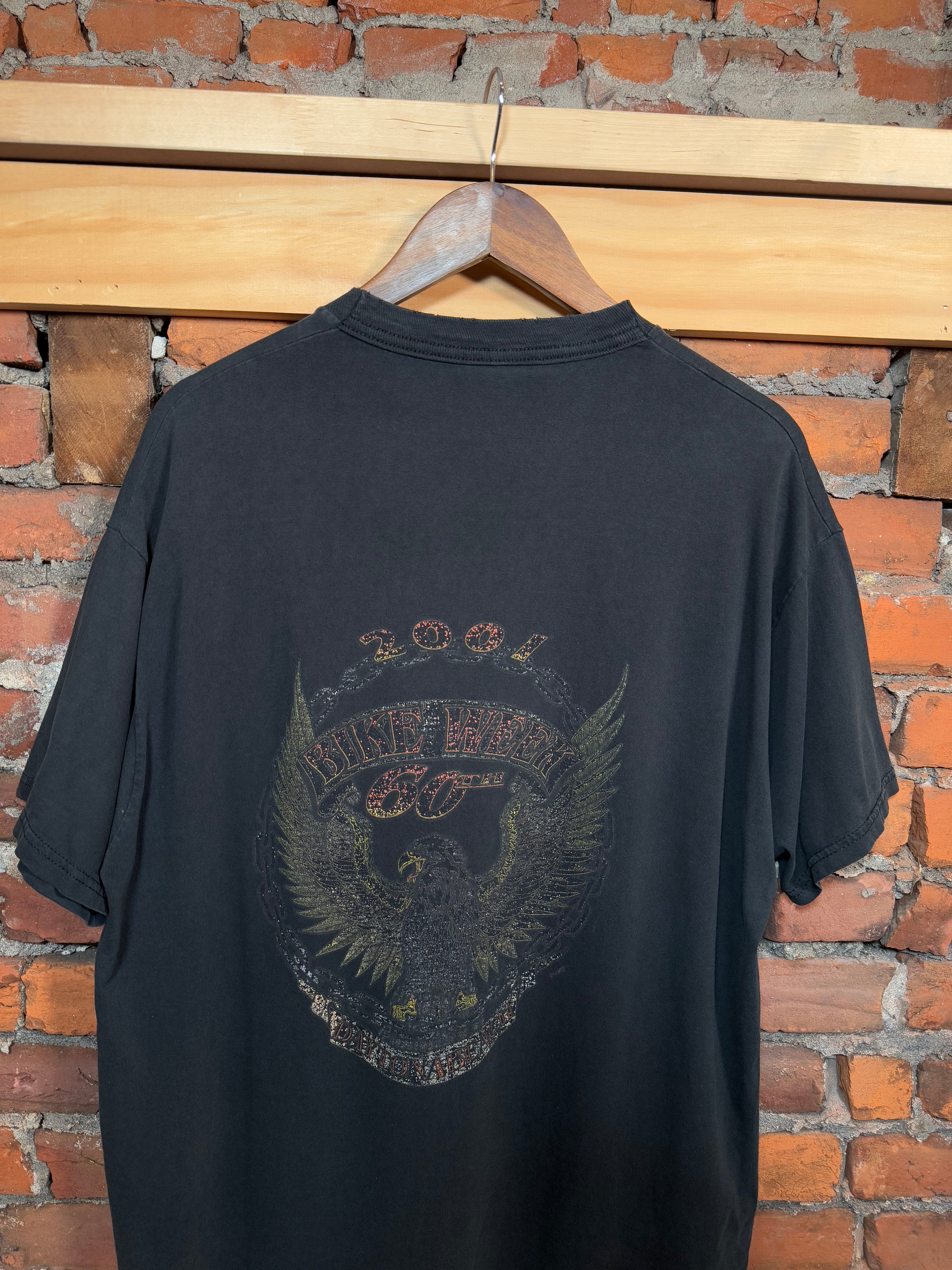 Vintage Distressed 2001 Bike Week Tee (XL)