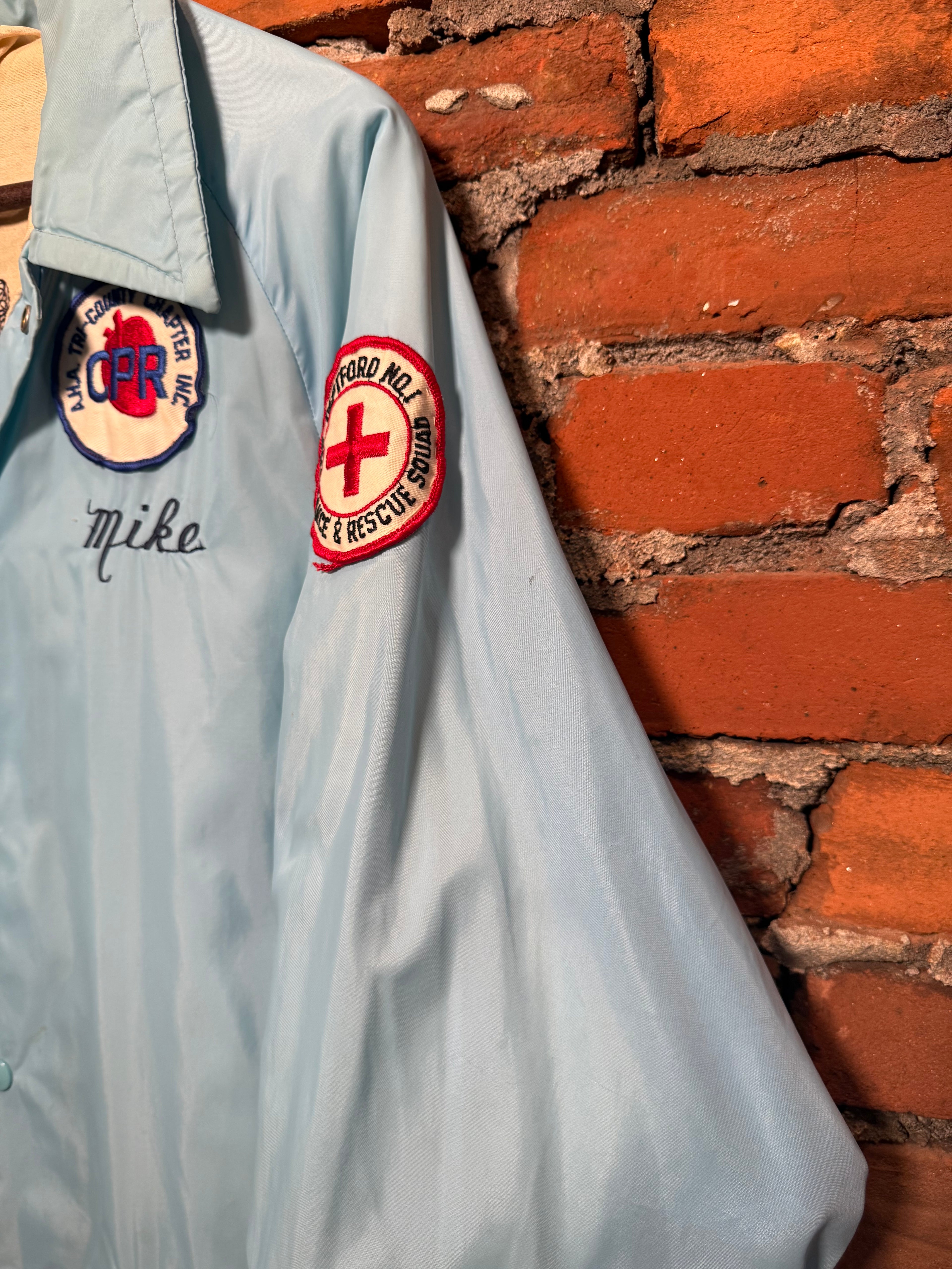 Vintage 70s Deptford Rescue Chainstitched Patch Jacket (L)