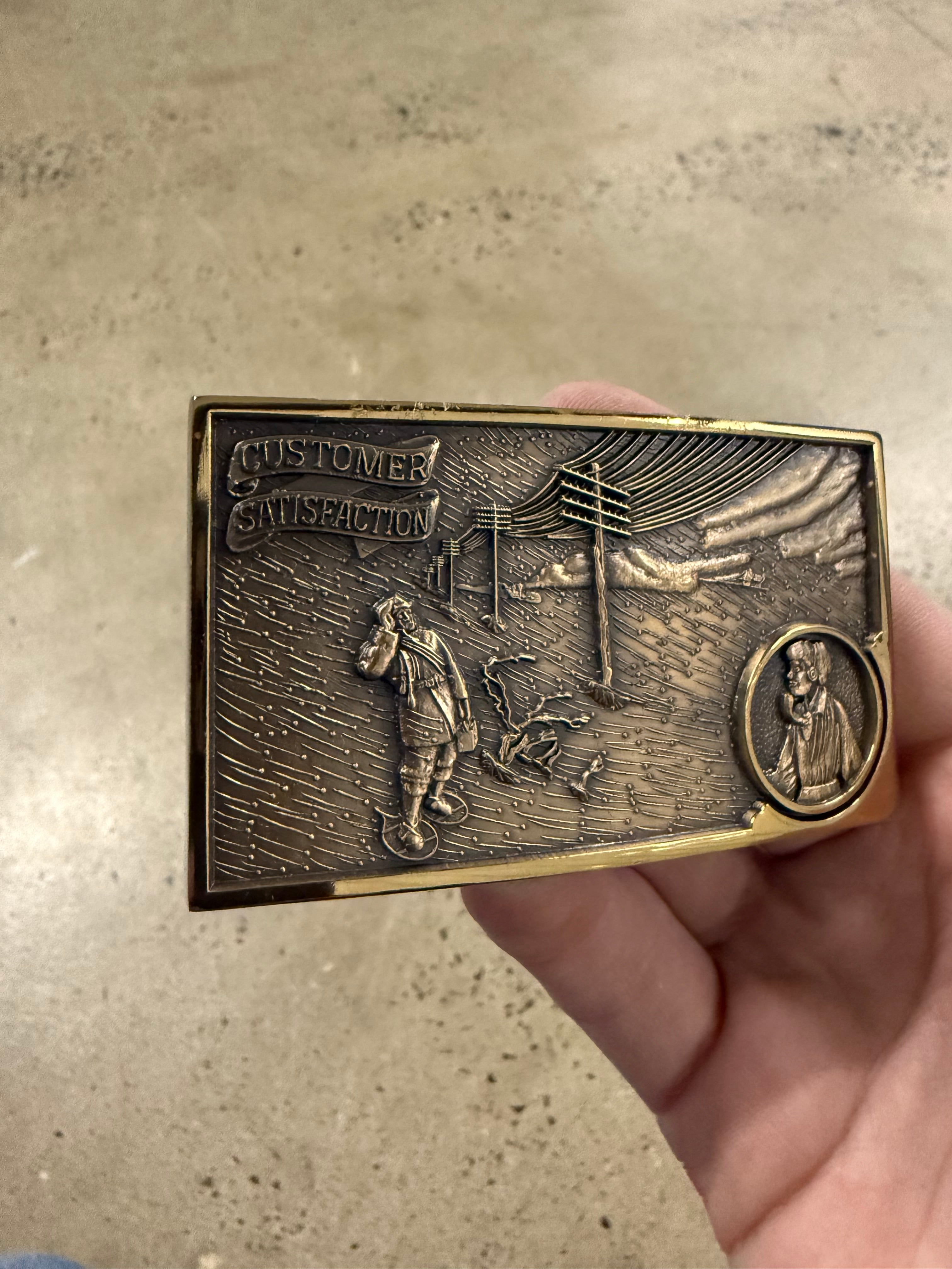 Vintage Customer Satisfaction Belt Buckle