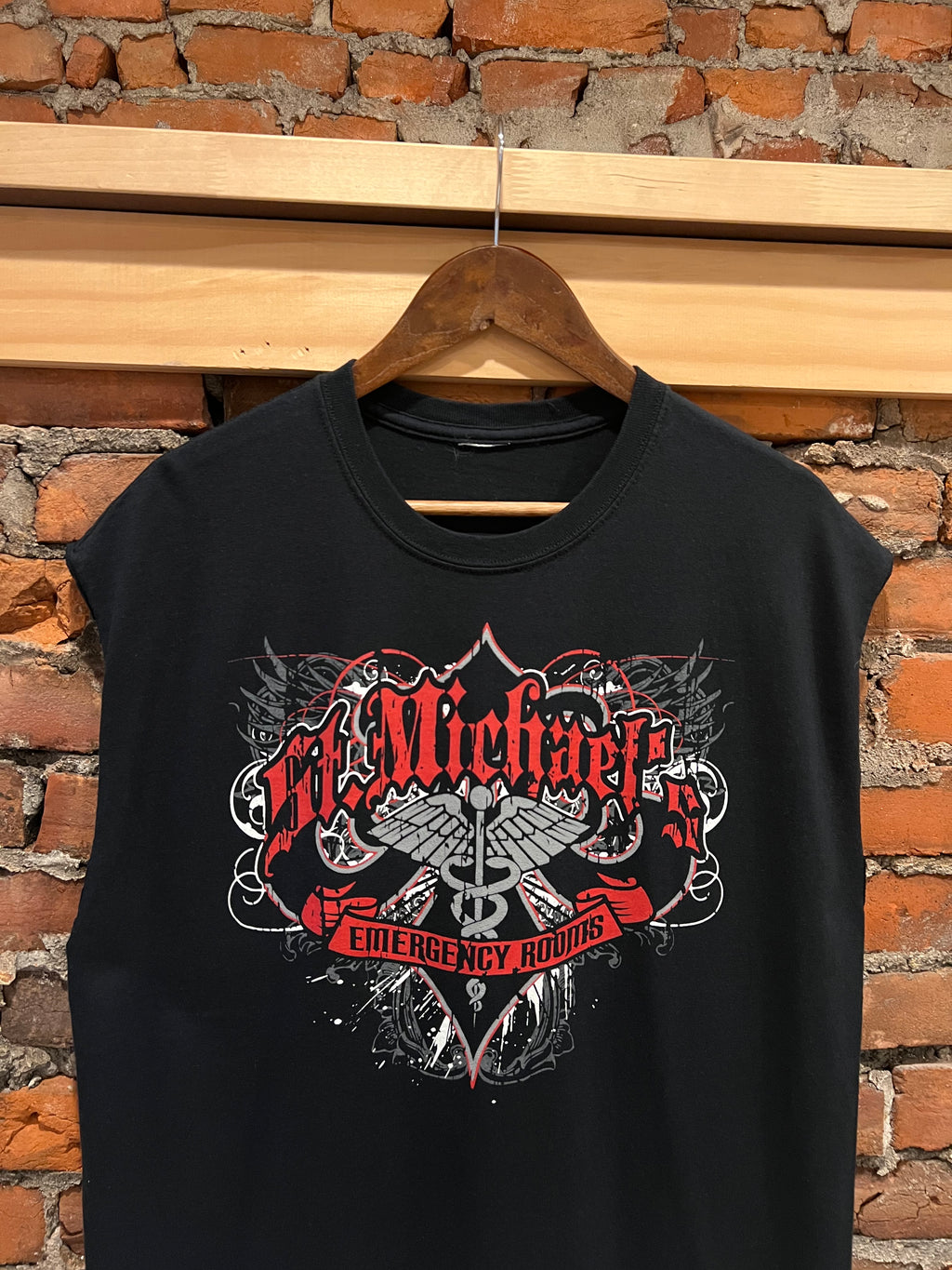 Vintage St Michaels Emergency Room Cutoff Shirt (L)
