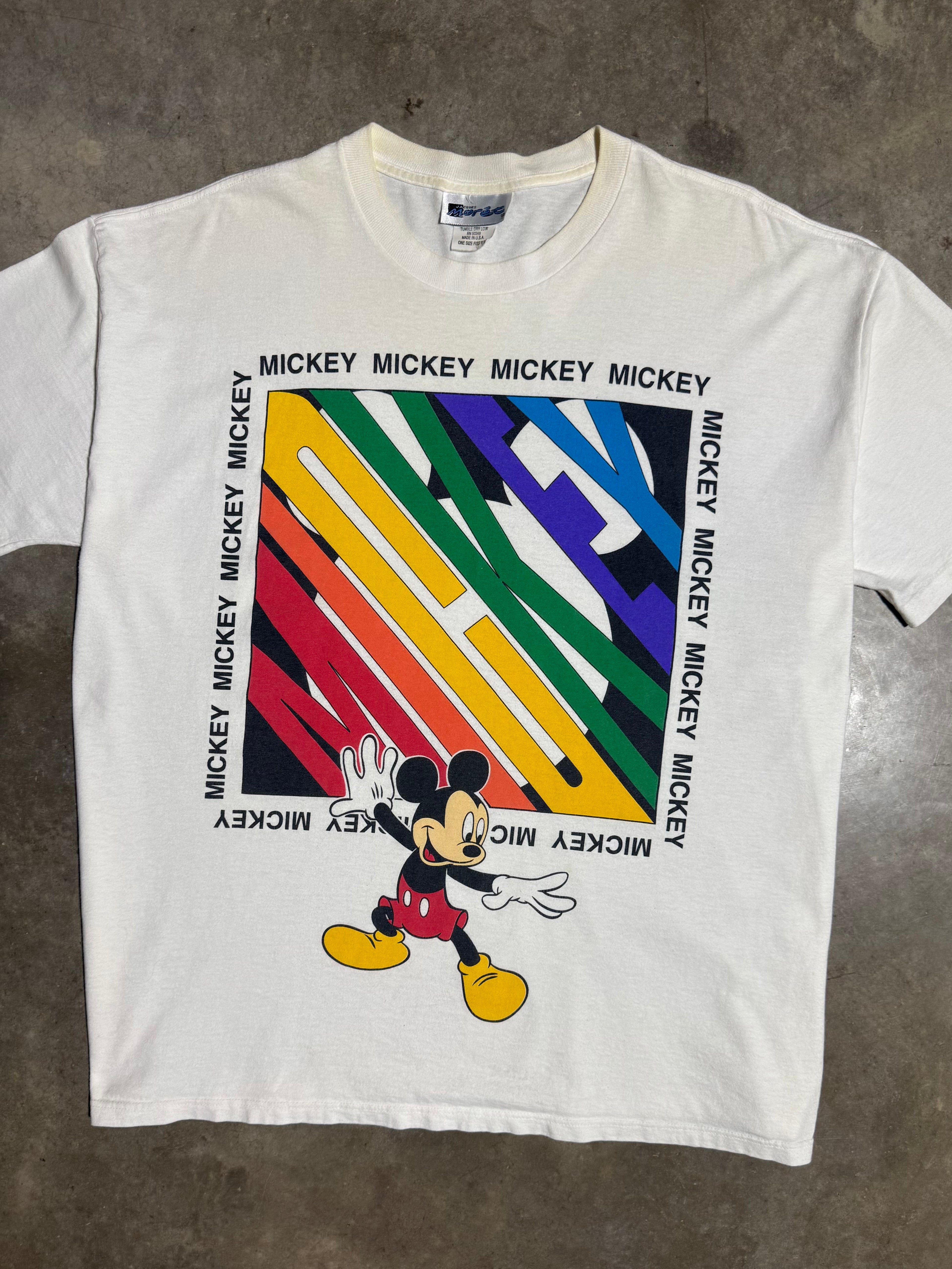 Vintage Mickey Mouse Rainbow Tee (2XL)