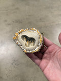 Vintage Wooden Wolf Belt Buckle
