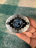 Vintage Blue Western Pattern Belt Buckle
