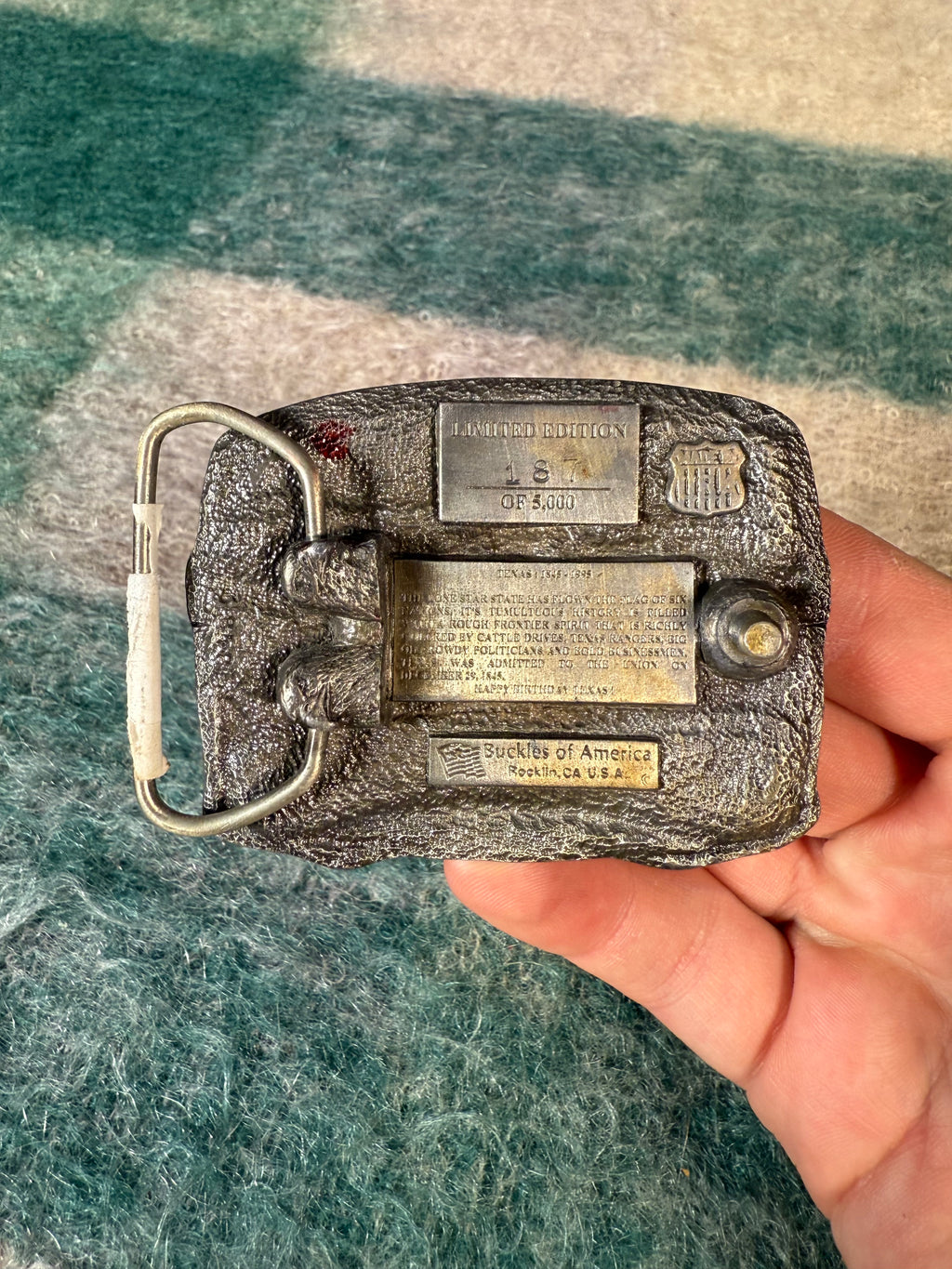 Vintage 150 Years of Texas Belt Buckle