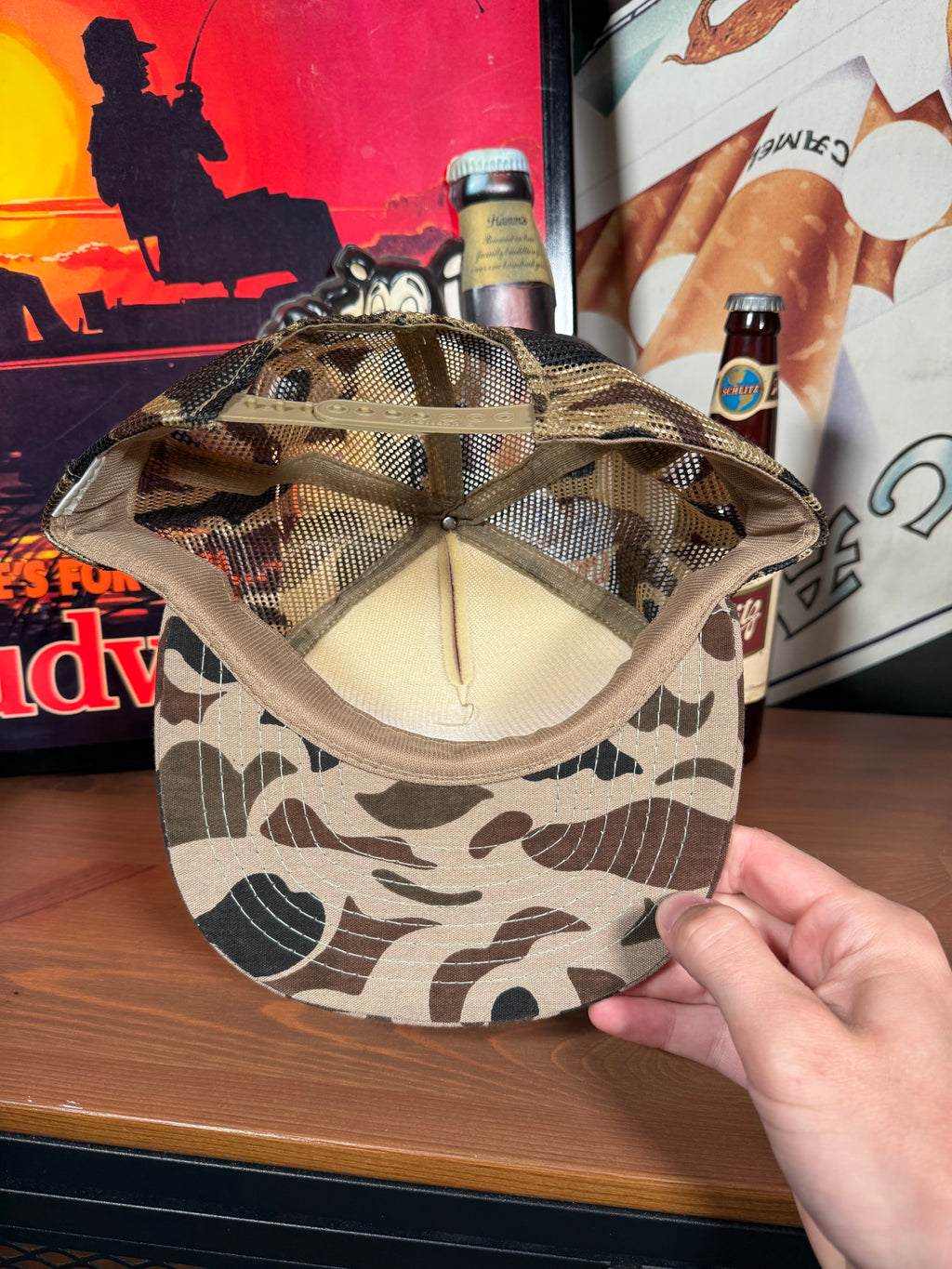 Vintage Trojan Explosives Camo Trucker Hat