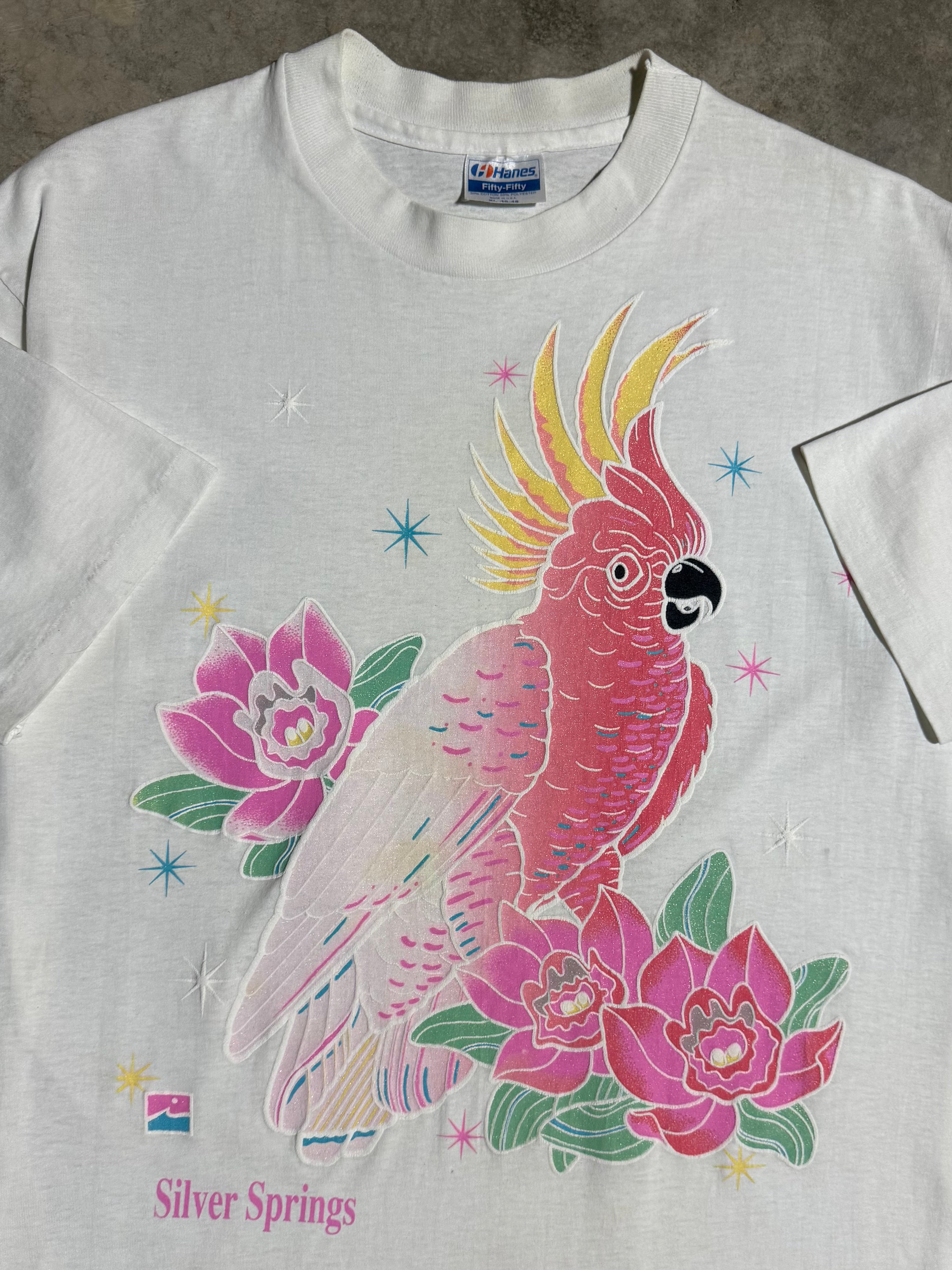 Vintage 90s Silver Springs Parrot T-Shirt (L)