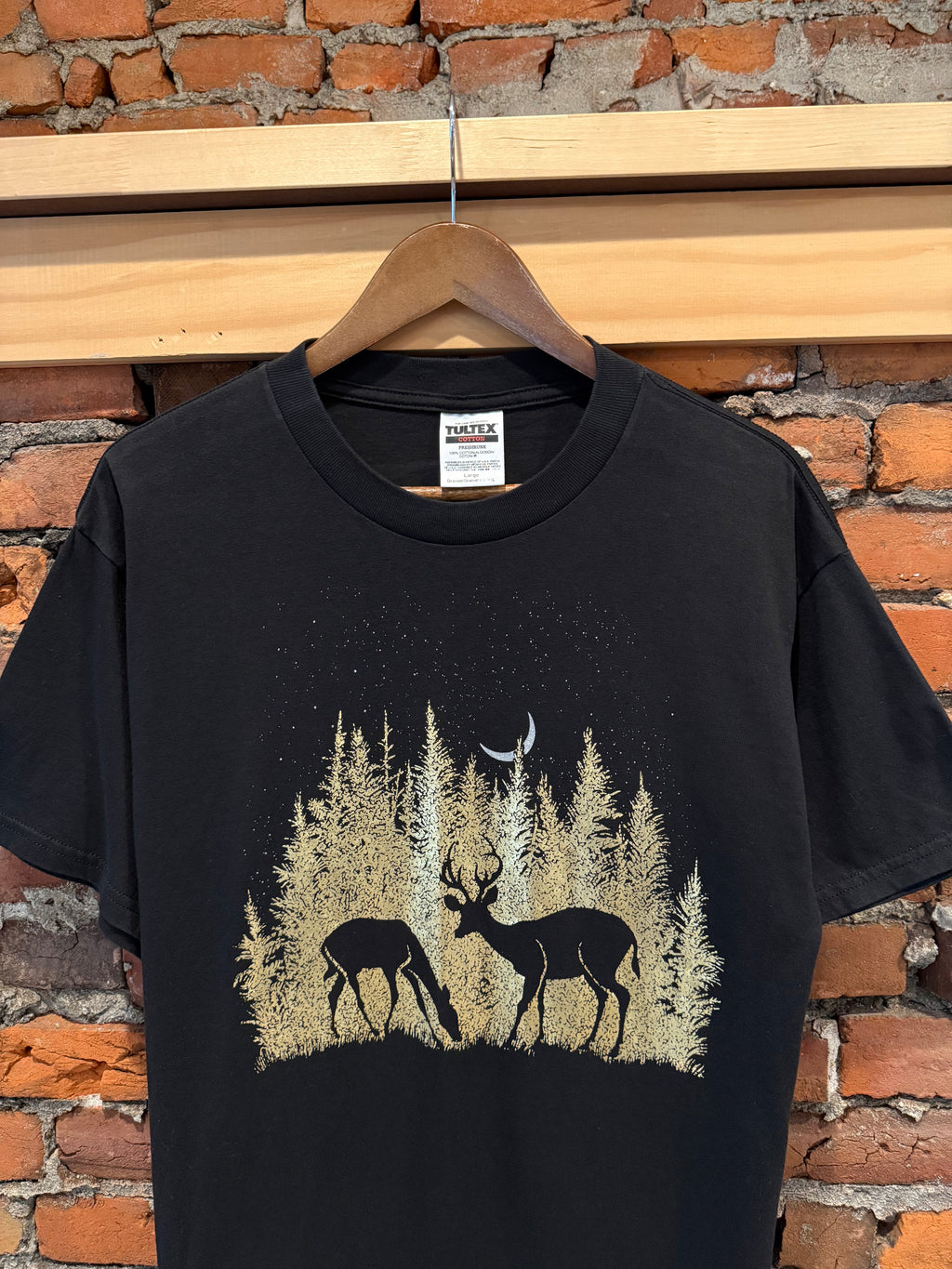 Vintage Gold Print Deer Shirt (M/L)