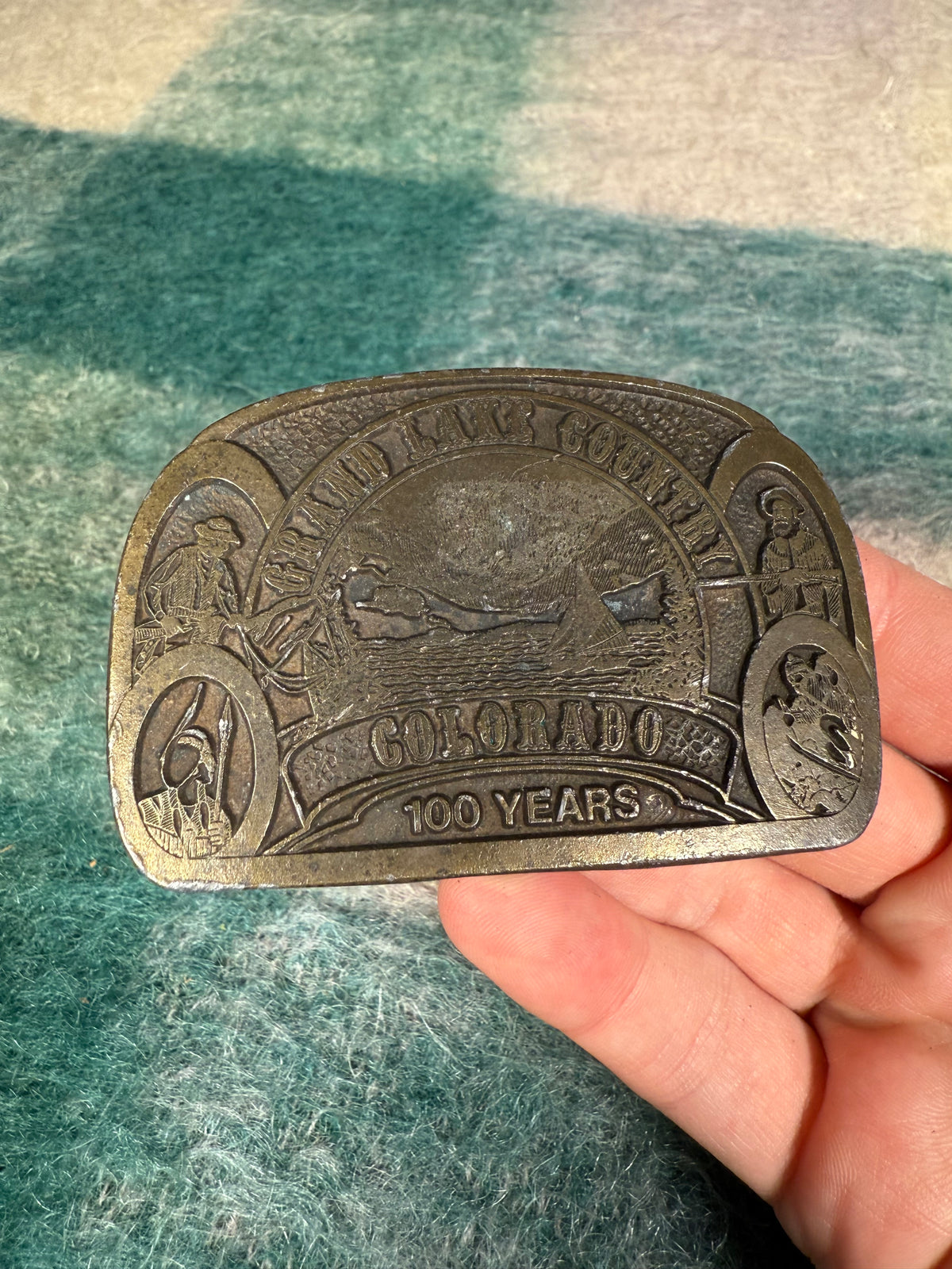 Vintage Grand Lake Country Colorado Belt Buckle
