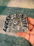 Vintage Lucky Stiff Skeleton Belt Buckle