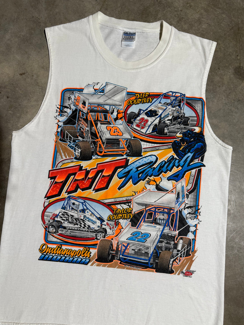 2000s TNT Sprint Car Racing Cutoff Shirt (L)
